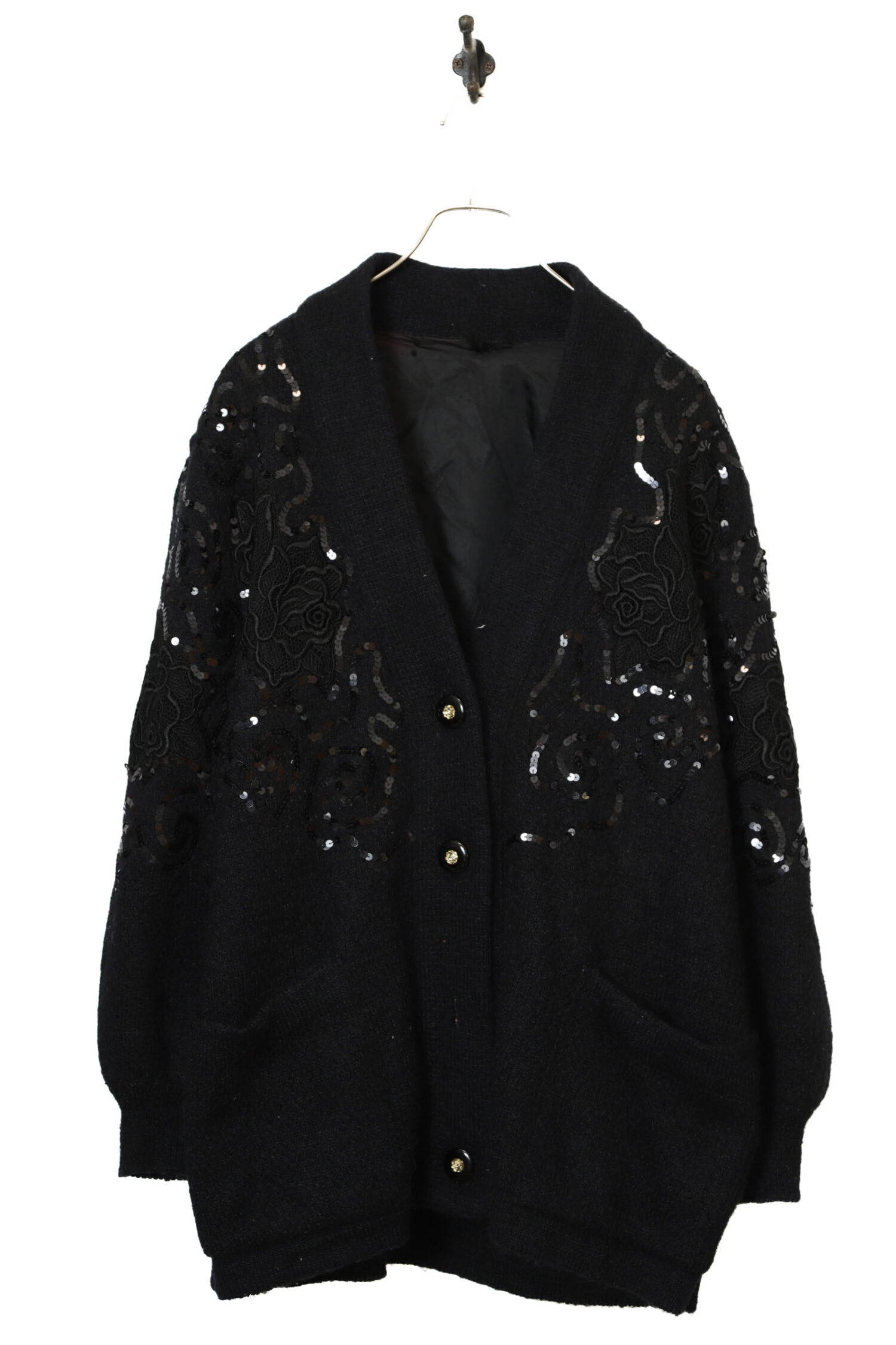 VINTAGE DESIGN KNITED CARDIGAN/L