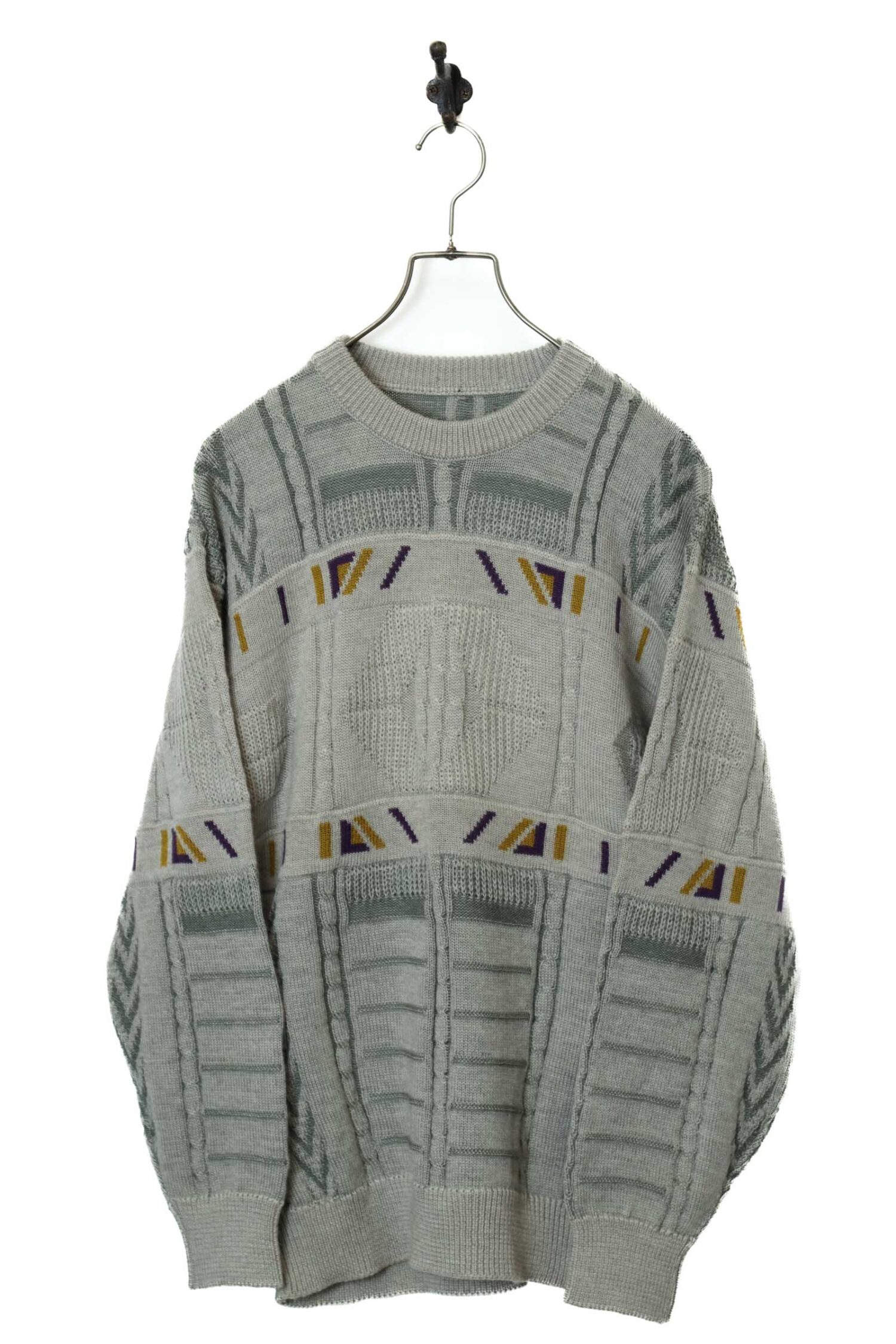 VINTAGE PATTERN KNITED SWEATER/M