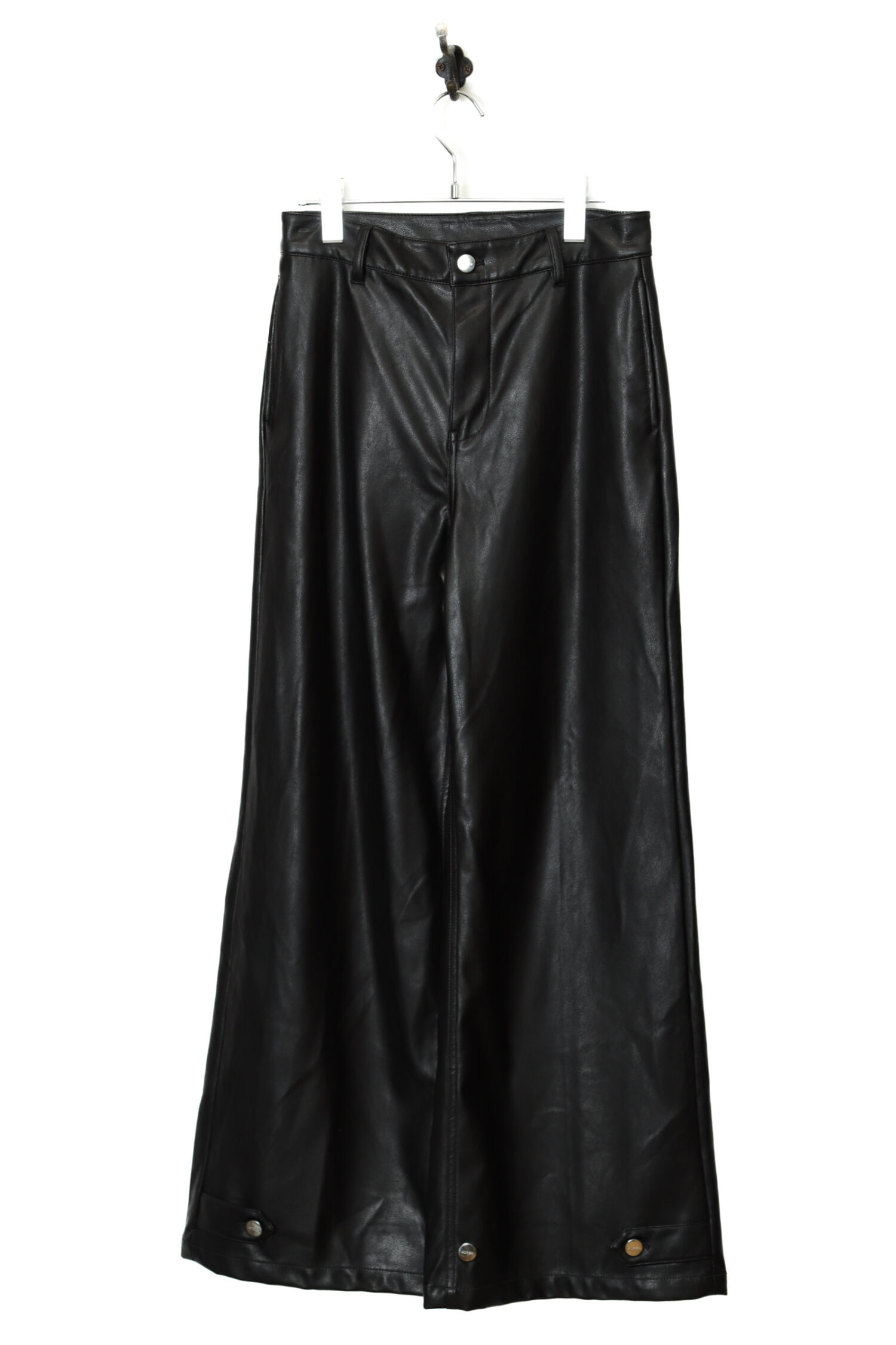 USED FAKE LEATHER FLARE PANTS/W70