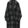 VINATGE CHECK KNITED COAT/XL