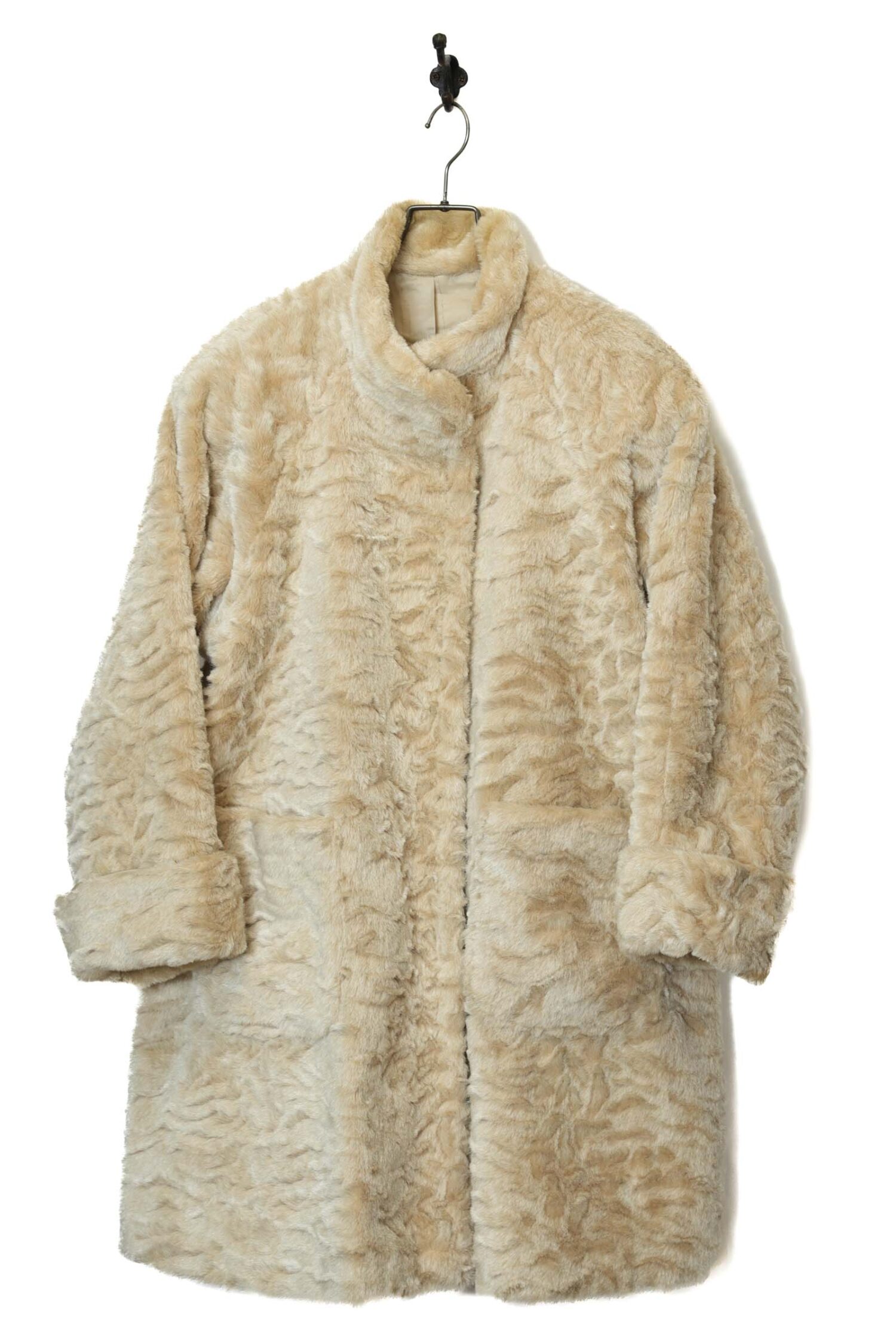 VINTAGE FAKE FUR COAT/XL