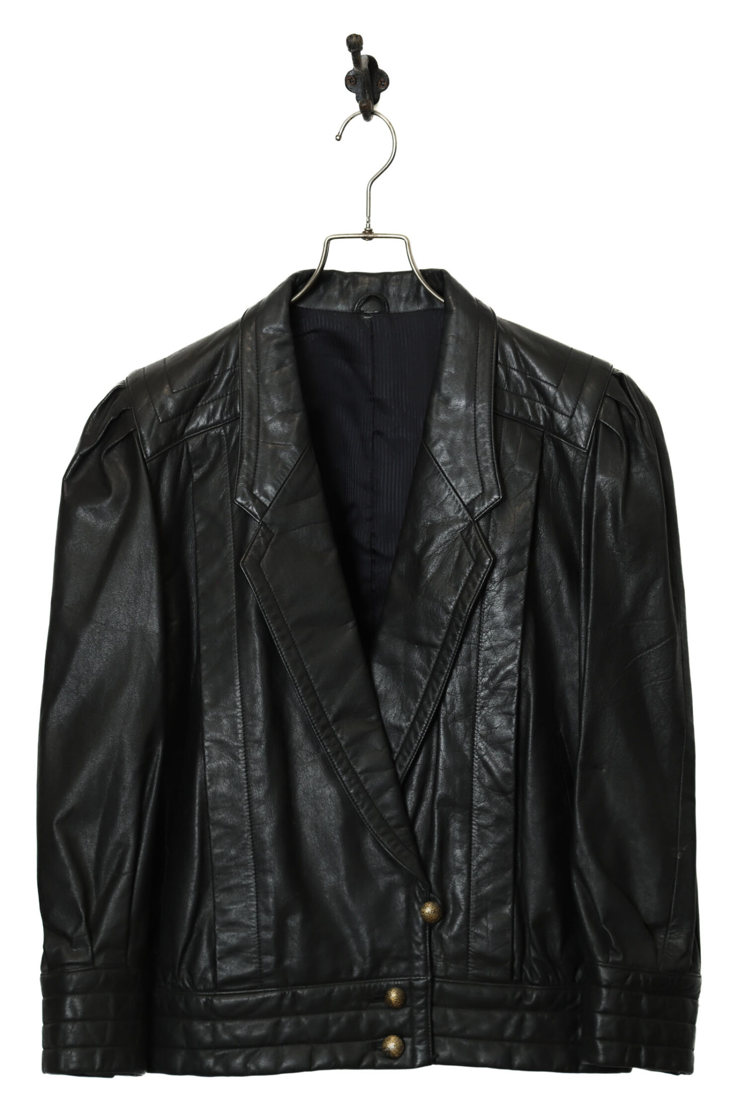 VINTAGE COW LEATHER SHORT DOUBLE JACKET/M