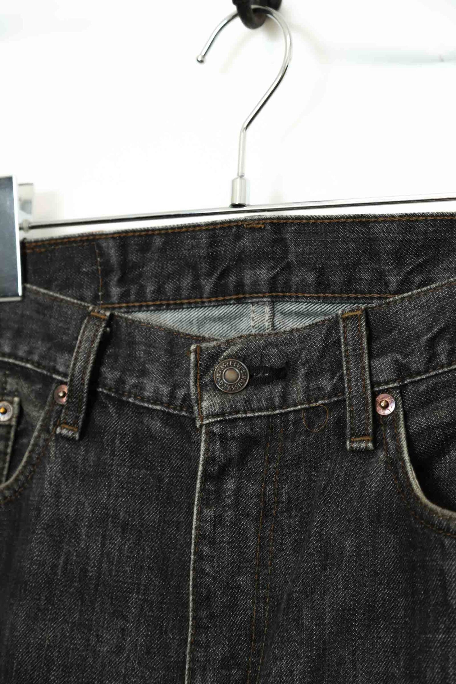 Alternative view of USED LEVI'S 505 BLACK DENIM/MADE IN JAPAN/W82