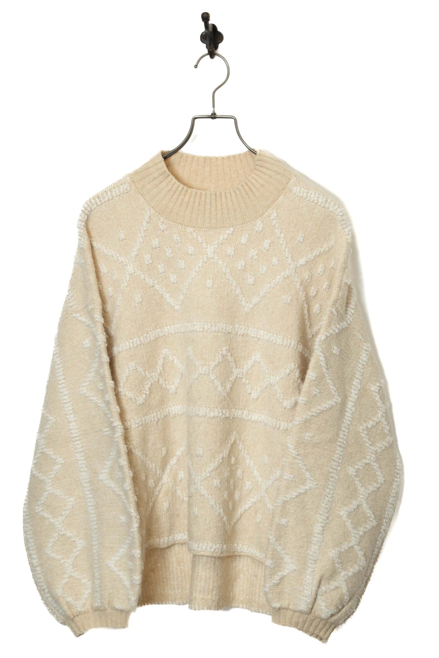 VINTAGE PATTERN KNITED SWEATER/XL