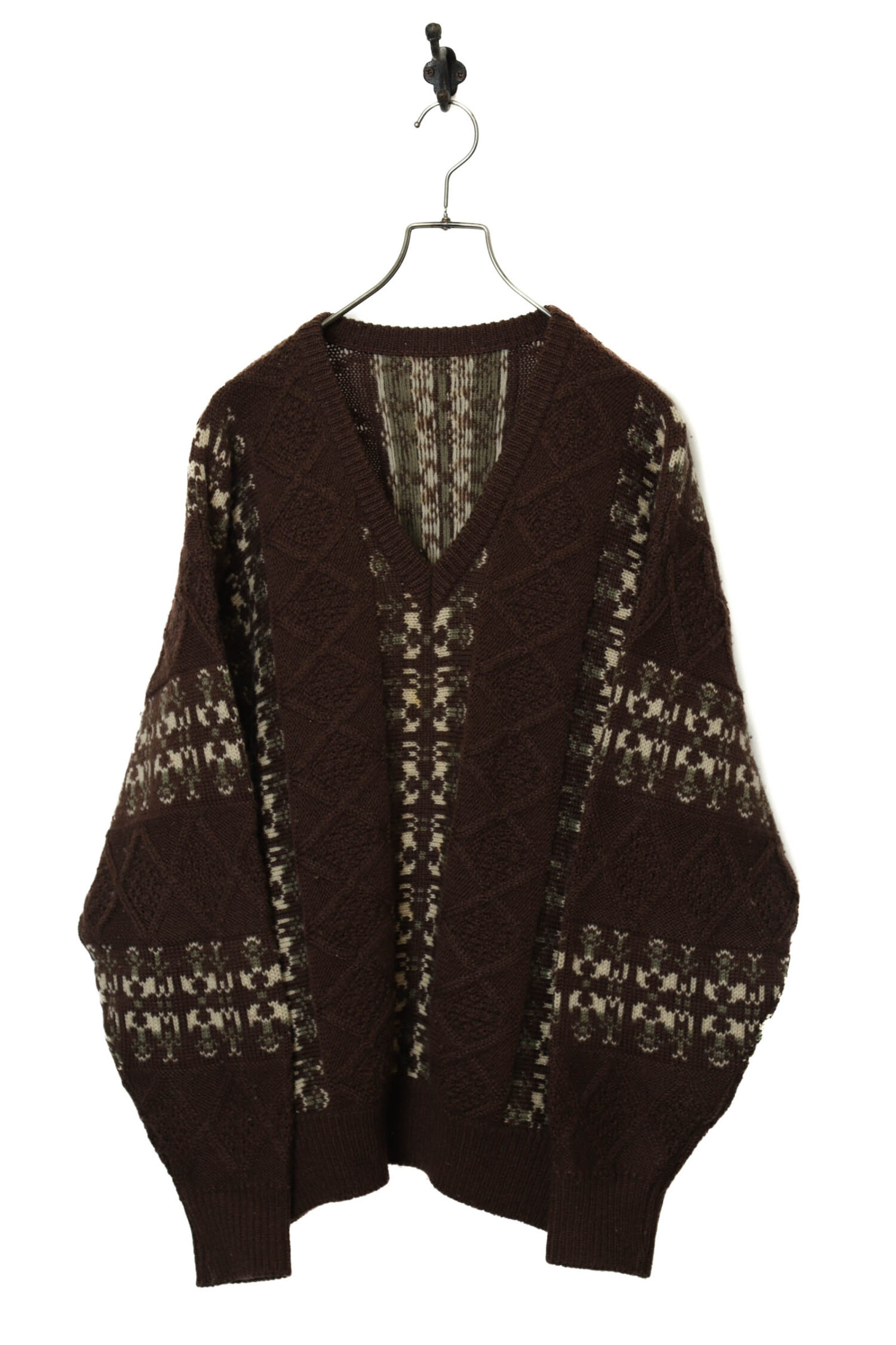 VINTAGE V-NECK NITTED SWEATER/XL