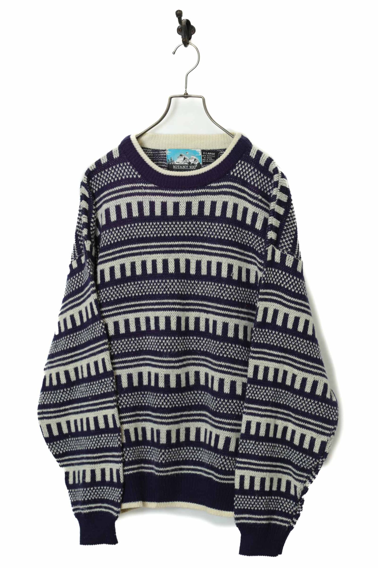 VINTAGE PATTERN KNITED SWEATER/XL