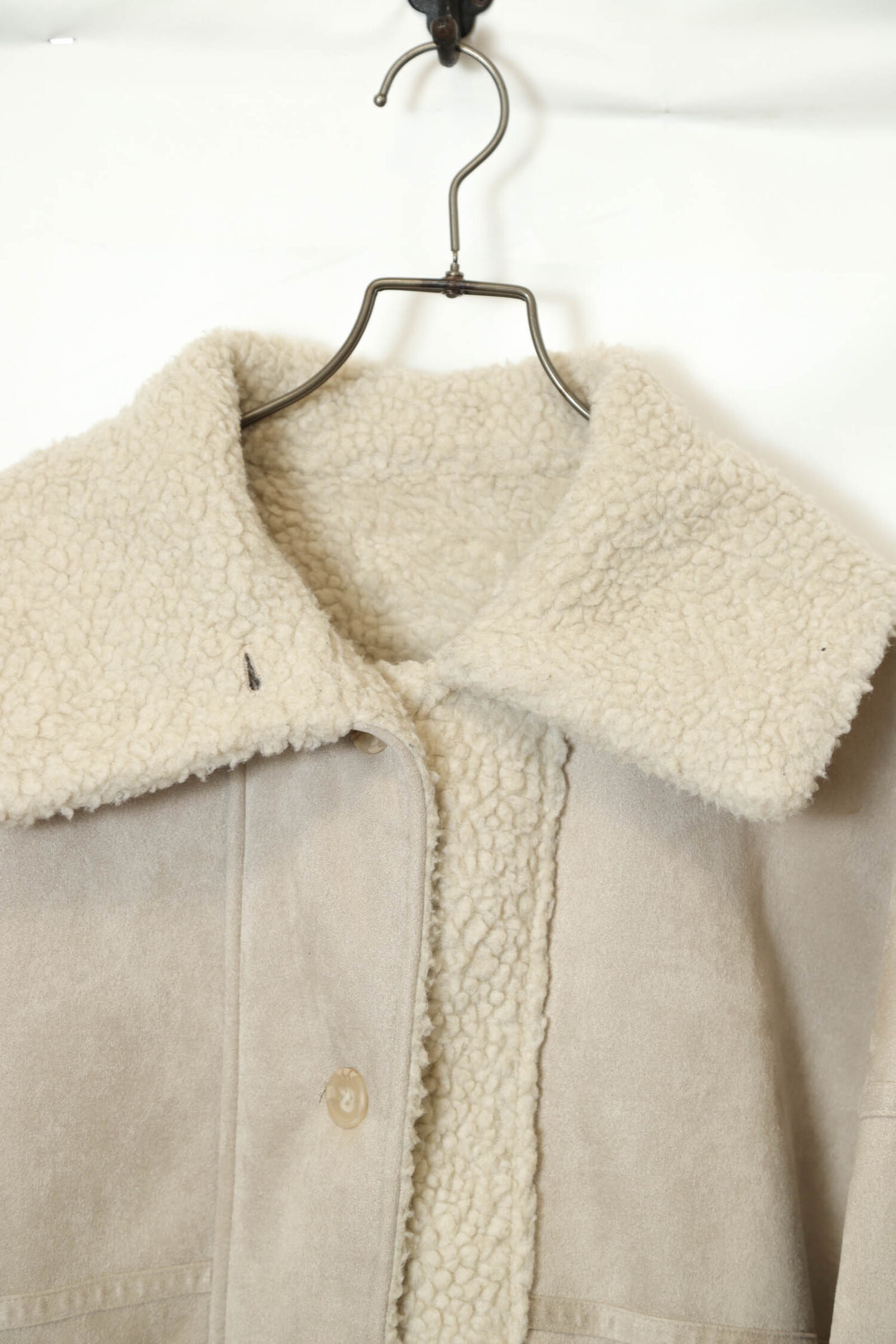 Alternative view of VINTAGE FAKE MOUTON BOA JACKET/XL