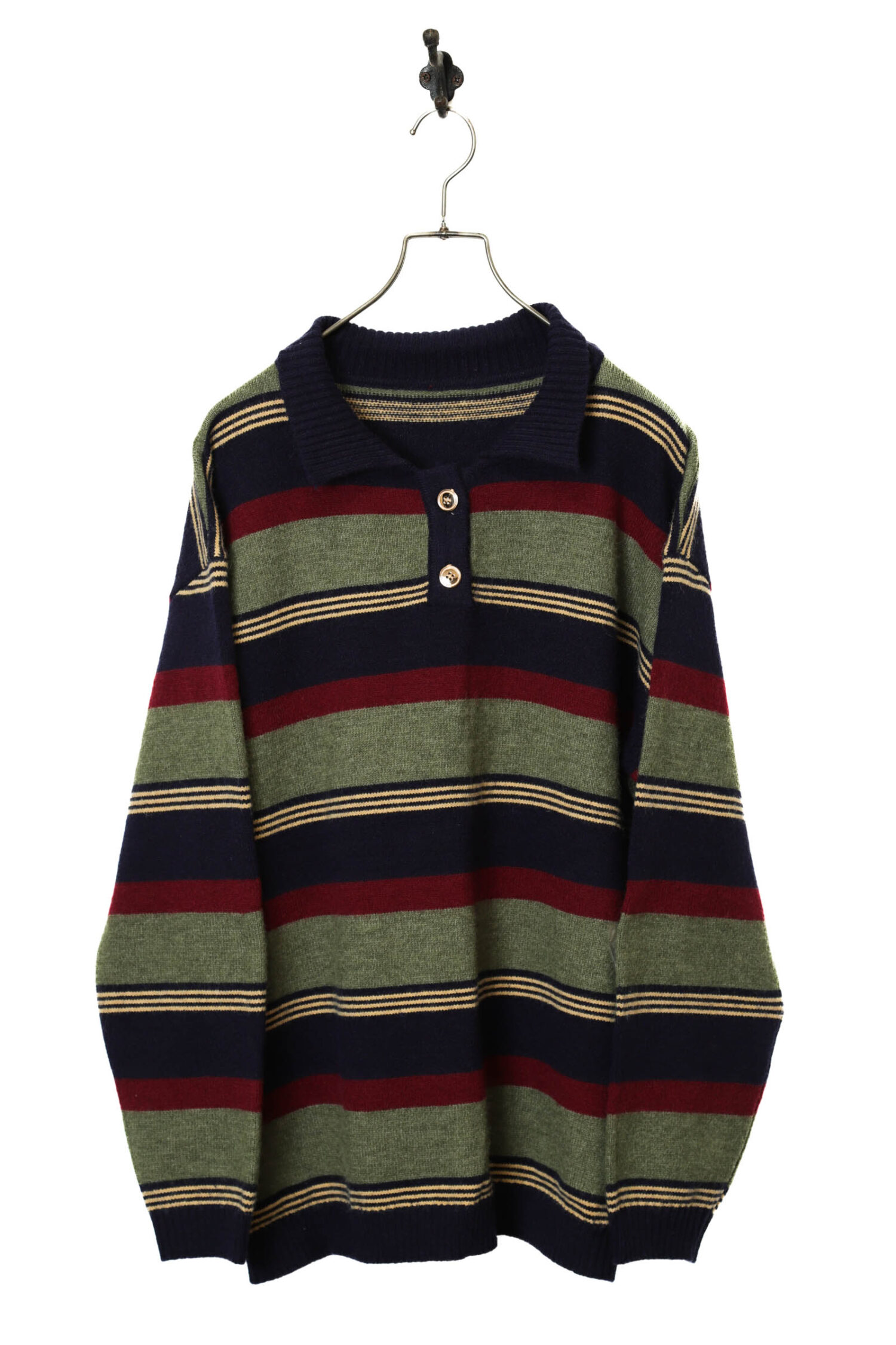 VINTAGE PATTERN KNITED PULL-OVER SWEATER/XL