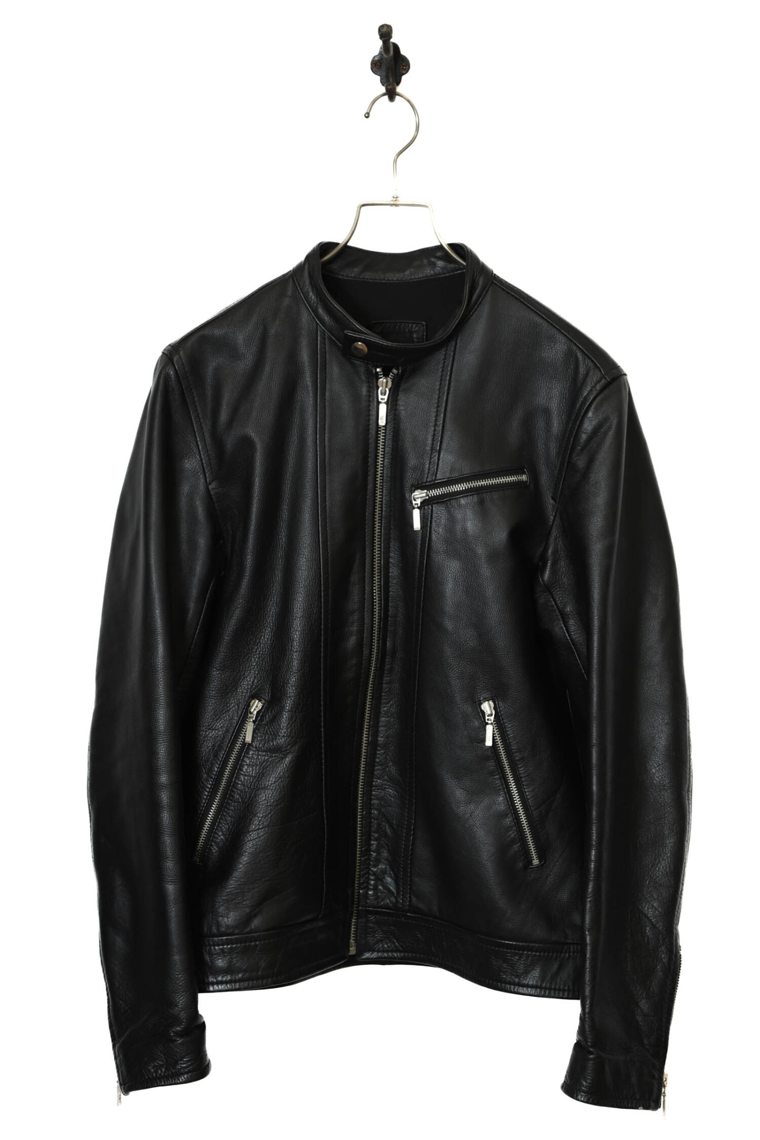 VINTAGE COW LEATHER SINGLE RIDERS JACKET/M