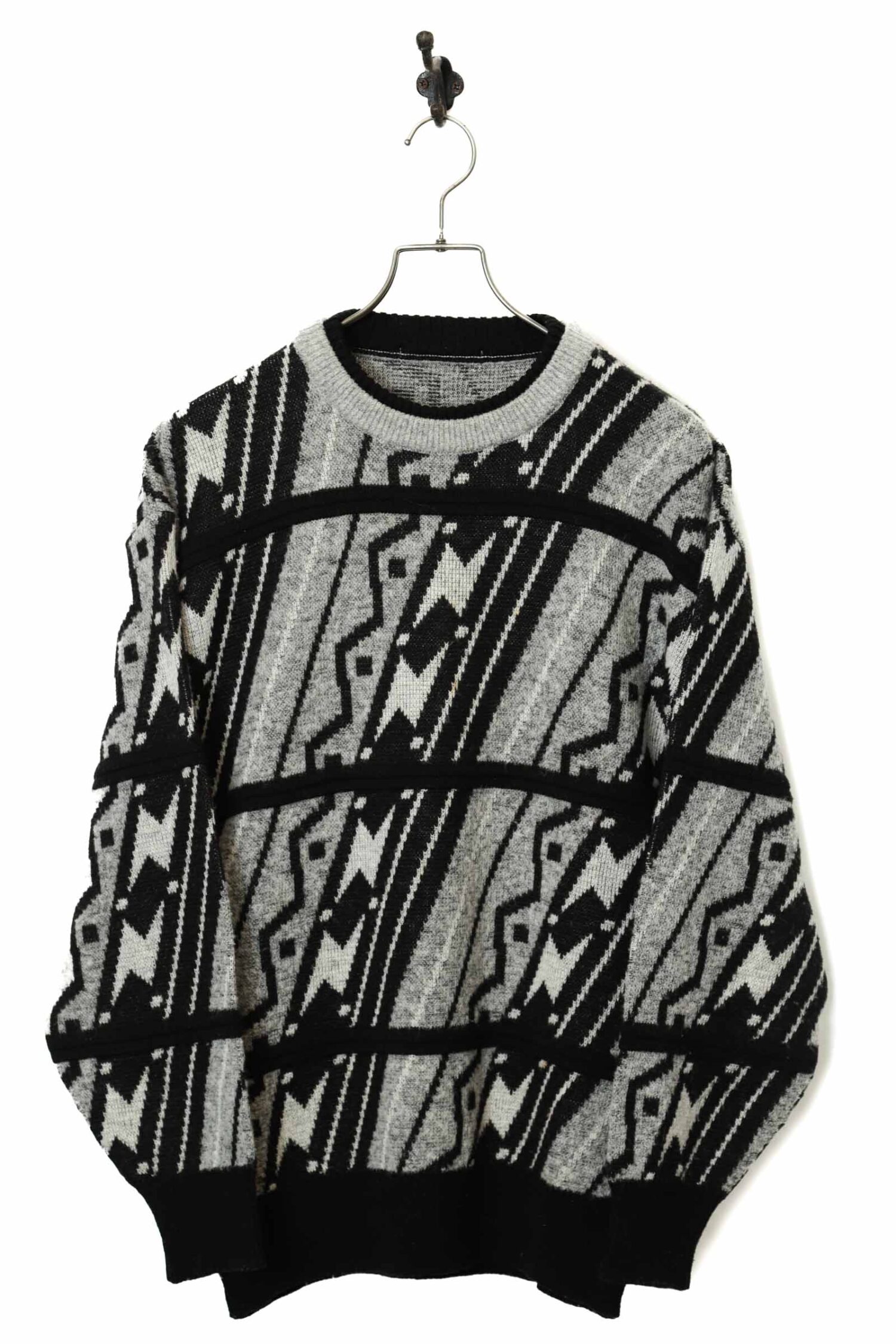 VINTAGE PATTERN KNITTED SWEATER/L