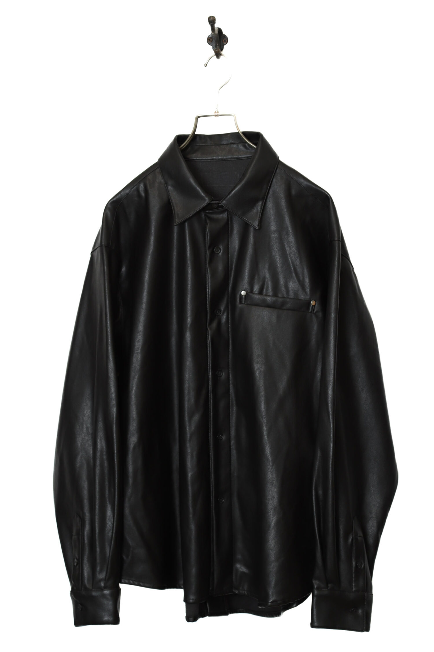 VINTAGE FAKE LEATHER SHIRT/XL