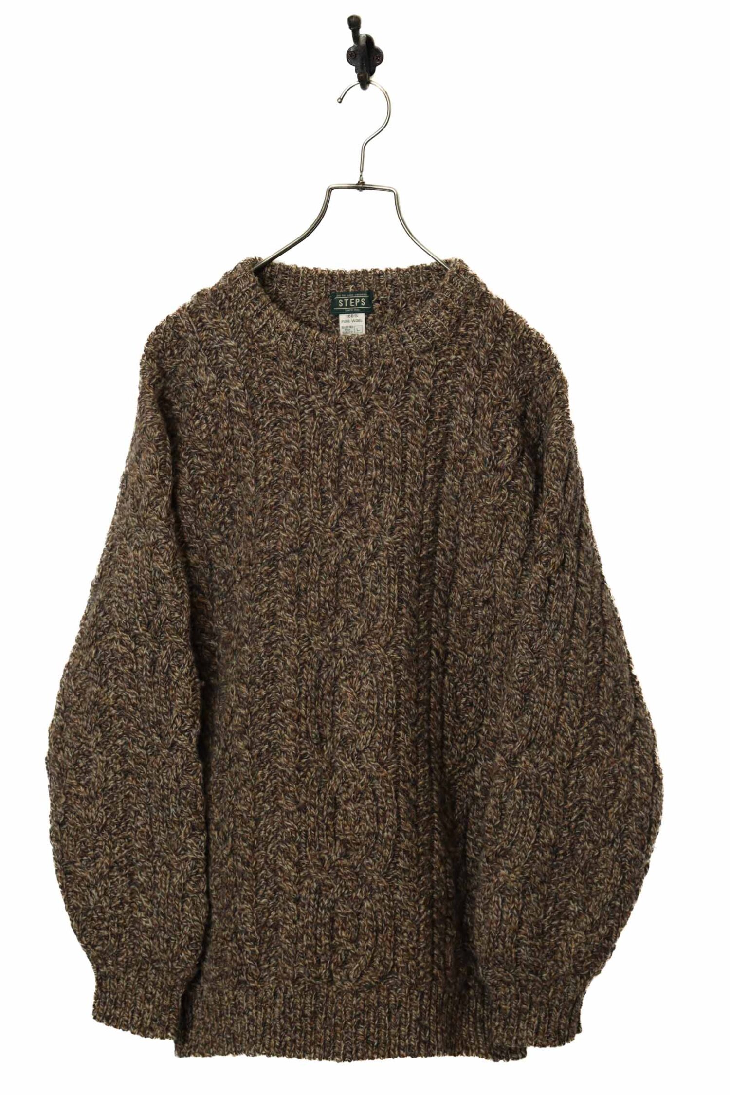 VINTAGE CABLE KNIT SWEATER/L
