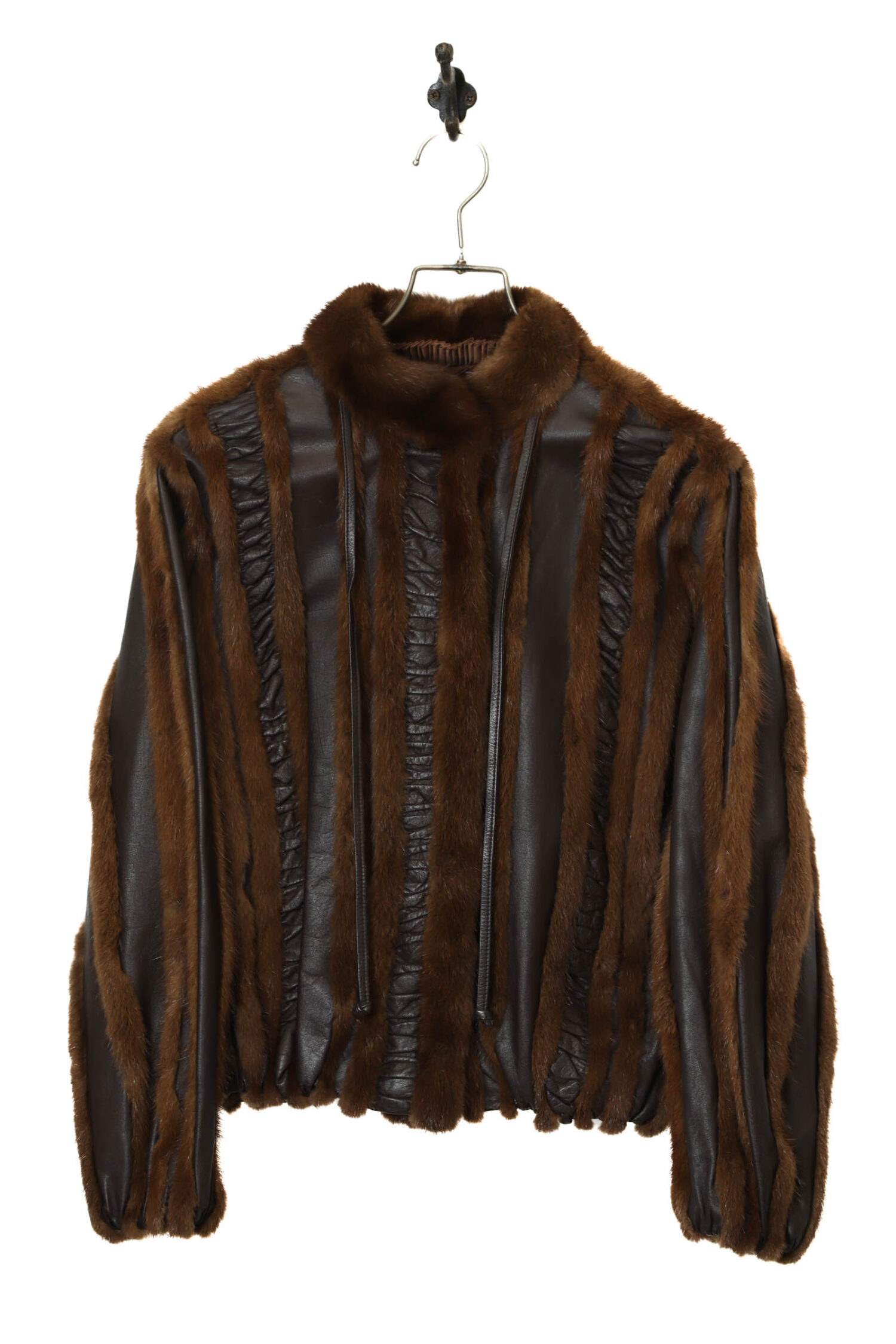 VINTAGE COW LEATHER FUR JACKET/M