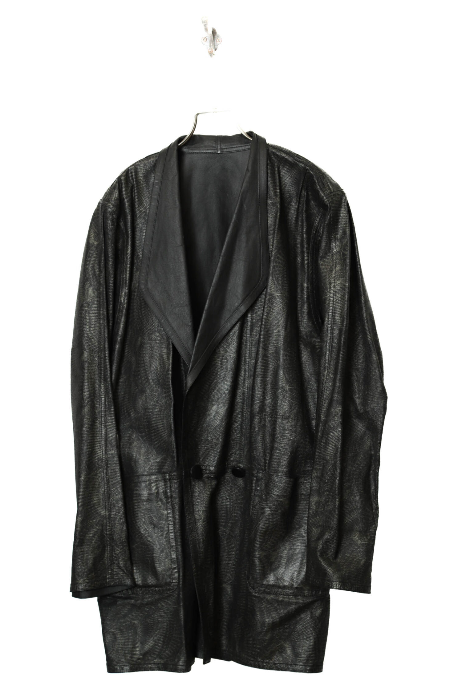 VINTAGE PRINTED LEATHER COVERALL JACKET/L