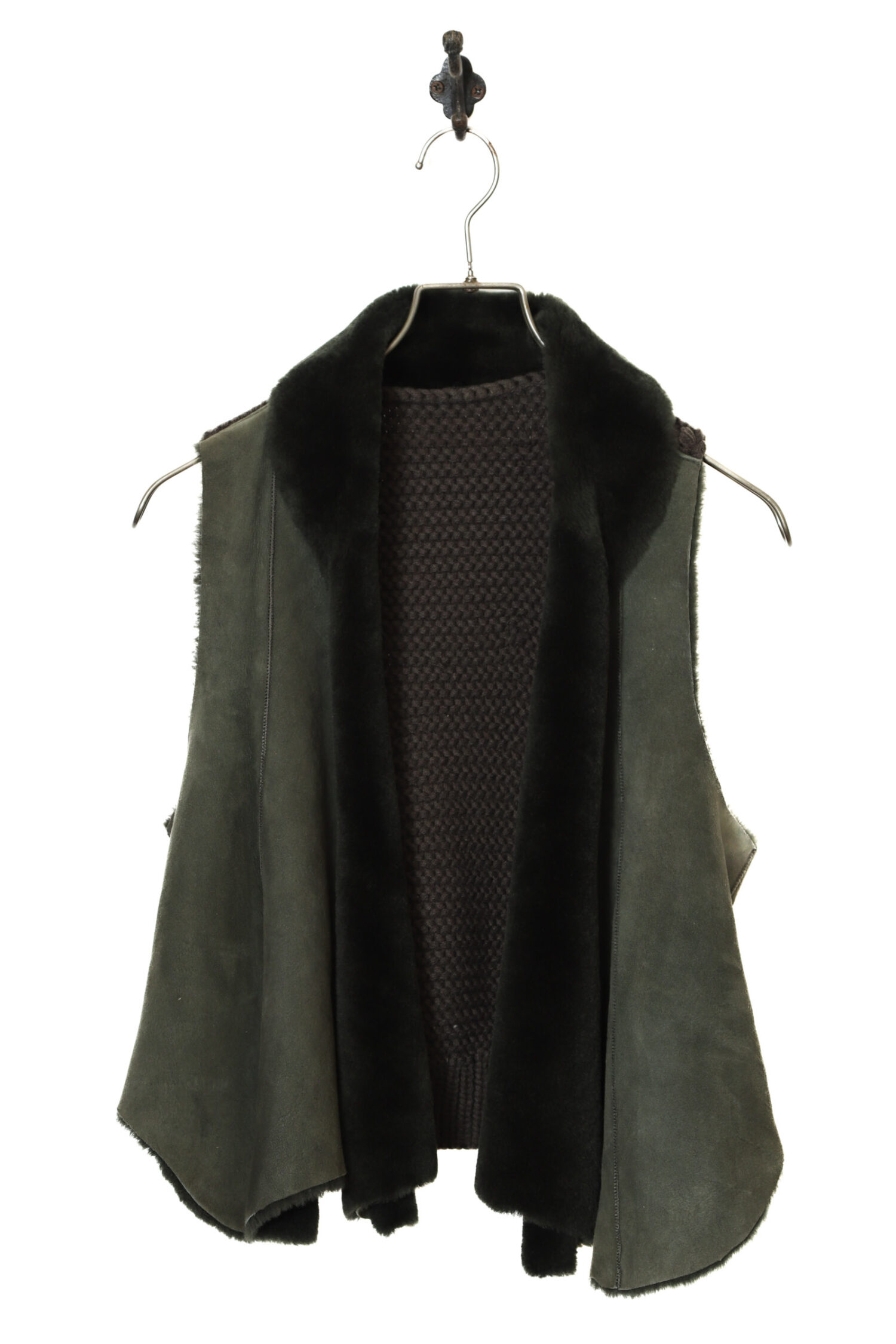 VINTAGE SHEEP SUEDE BOA VEST/S