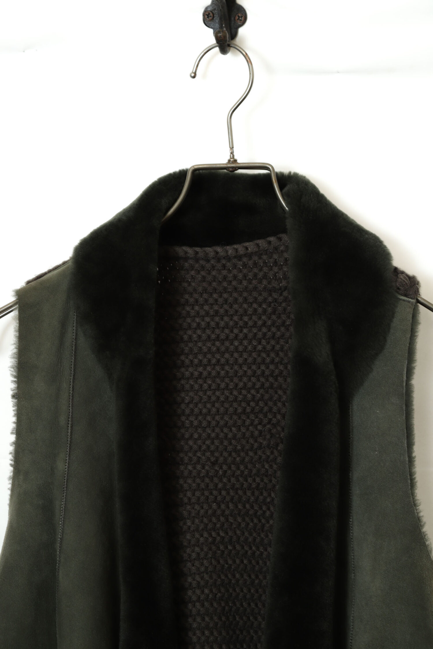 Alternative view of VINTAGE SHEEP SUEDE BOA VEST/S