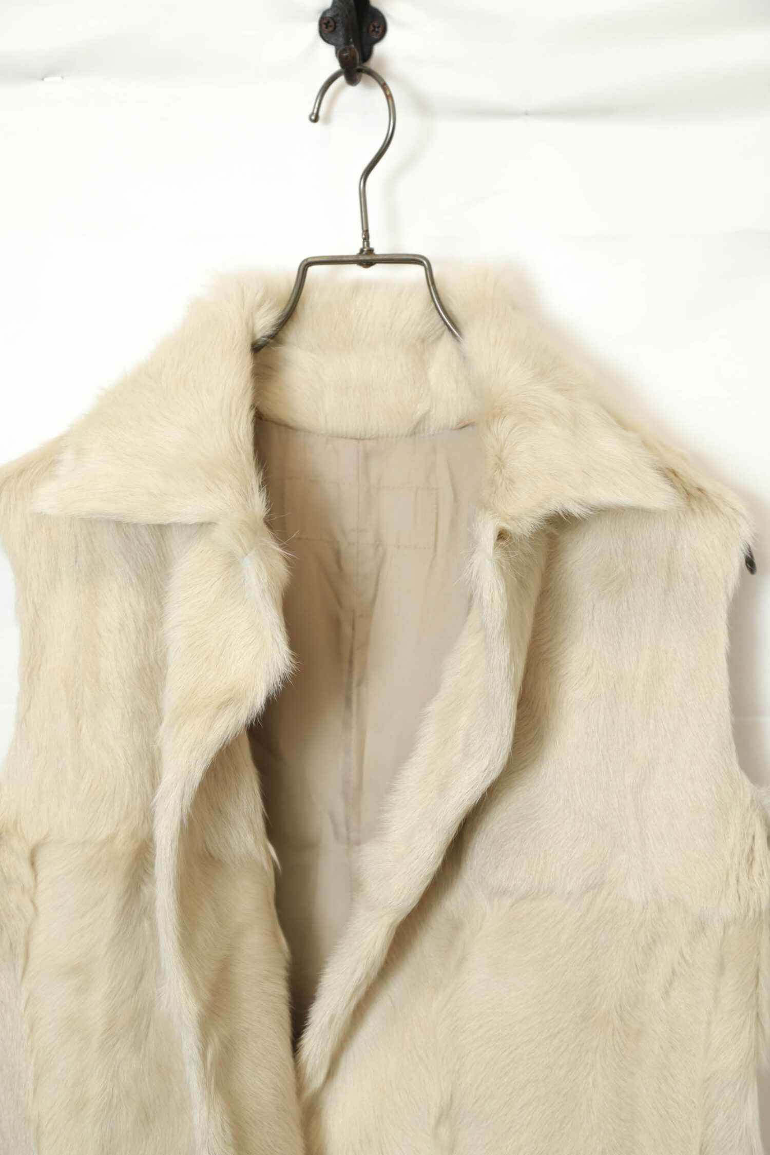 Alternative view of VINTAGE KID FUR LONG VEST/S