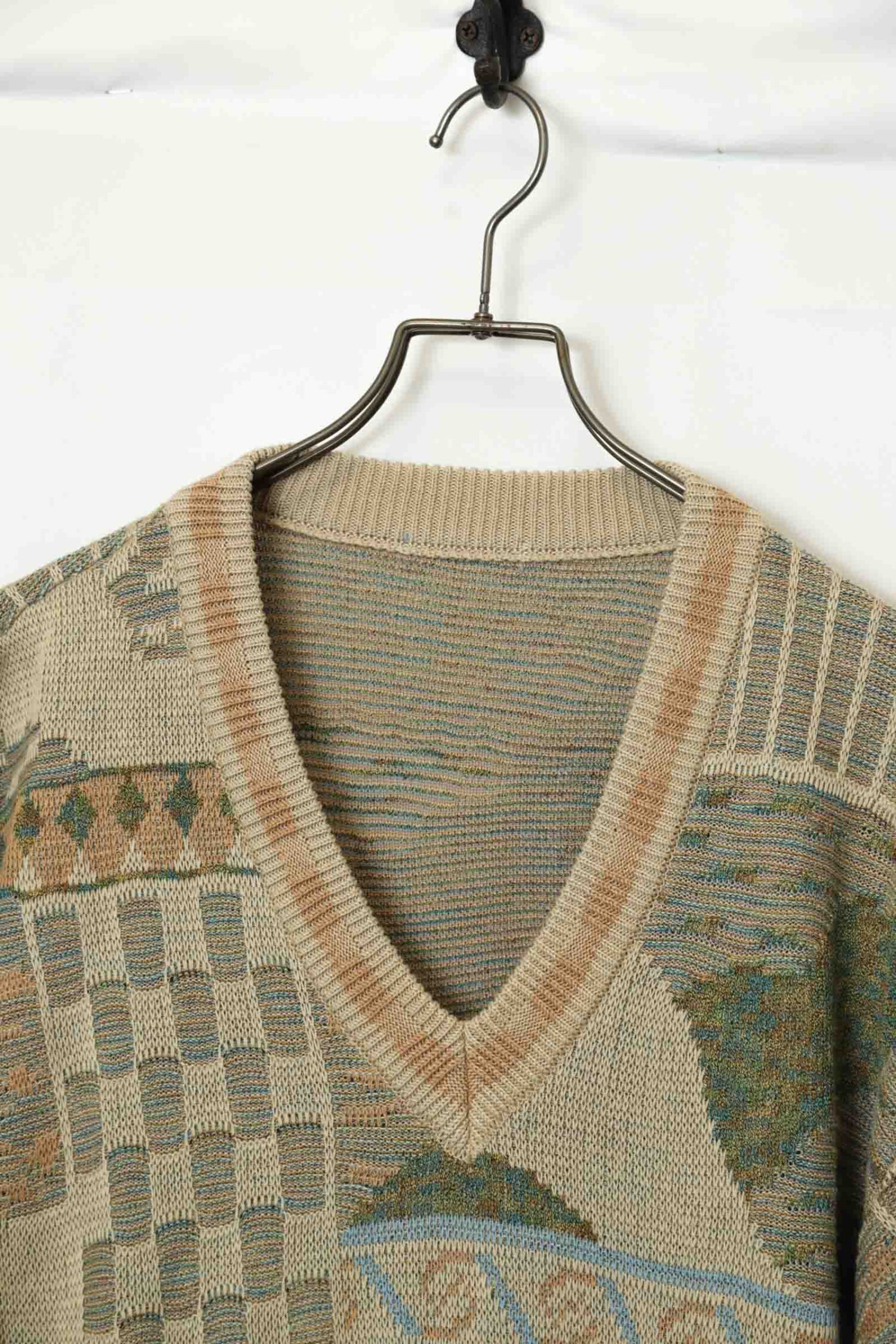 Alternative view of VINTAGE PATTERN KNITED SWEATER/XL
