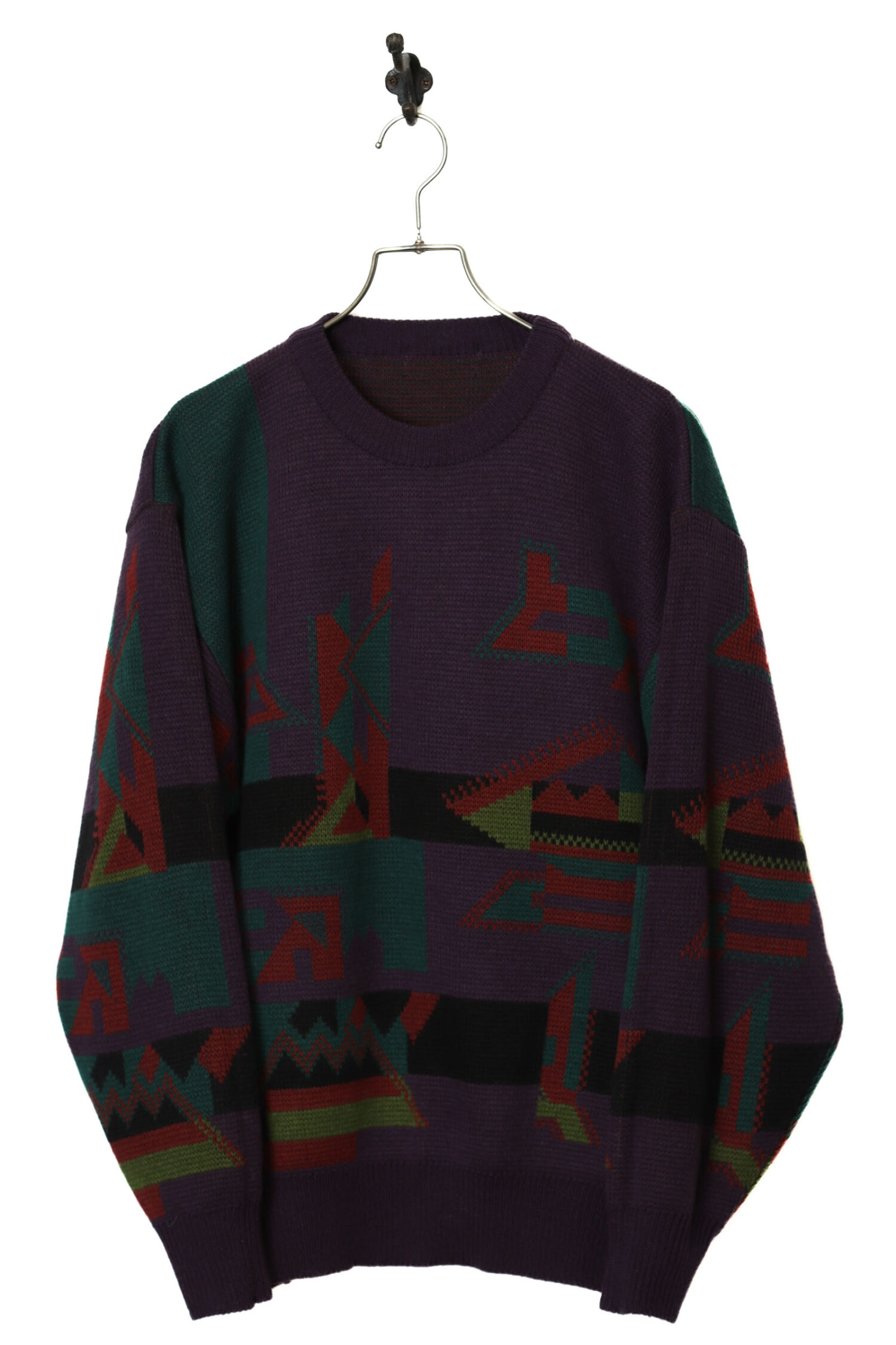 VINTAGE PATTERN KNITED SWEATER/XL