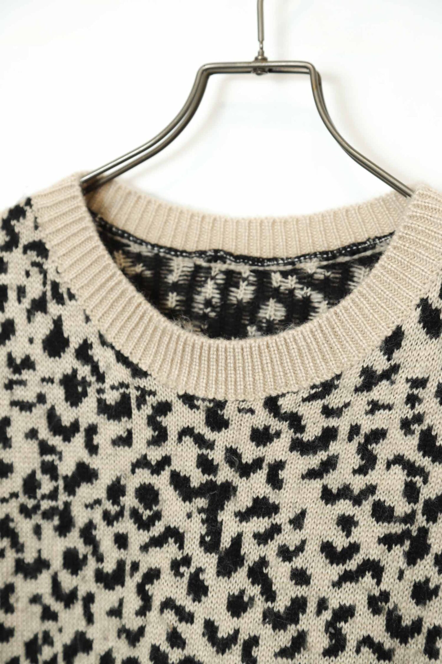 Alternative view of VINTAGE LEOPARD PATTERN KNITED SWEATER/L