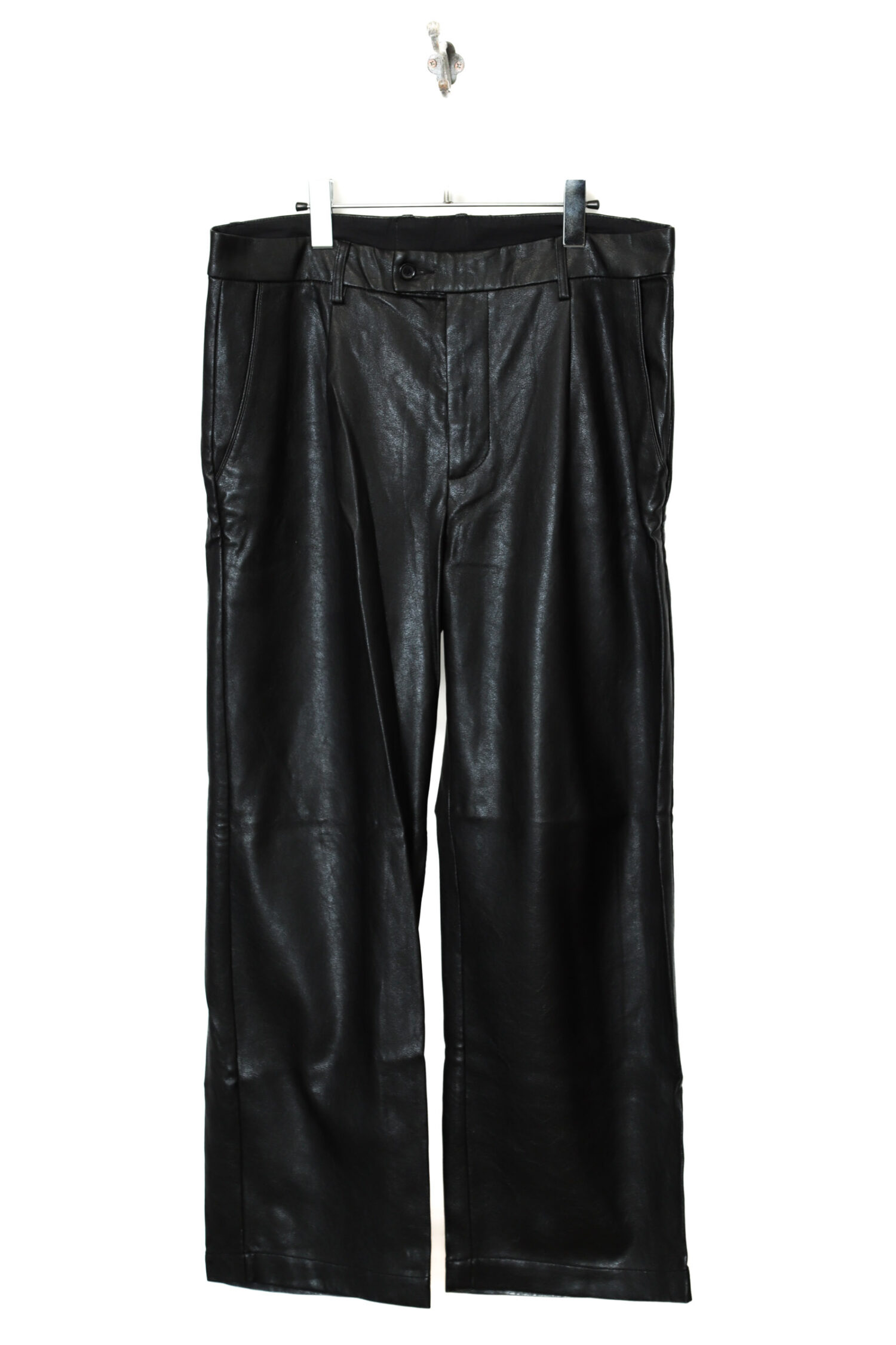 VINTAGE FAKE LEATHER WIDE PANTS/W90