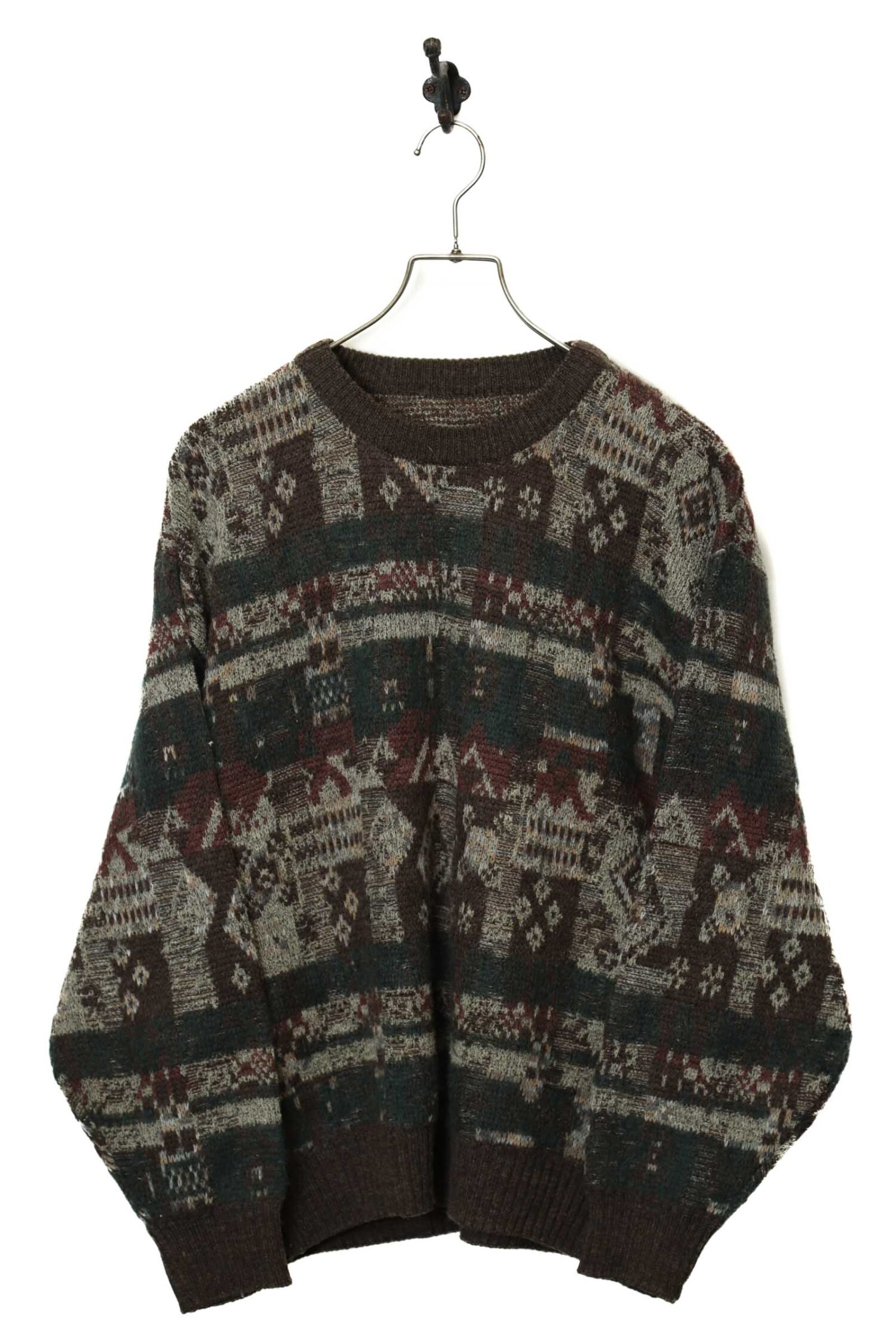 VINATGE PATTERN KNITED SWEATER/M