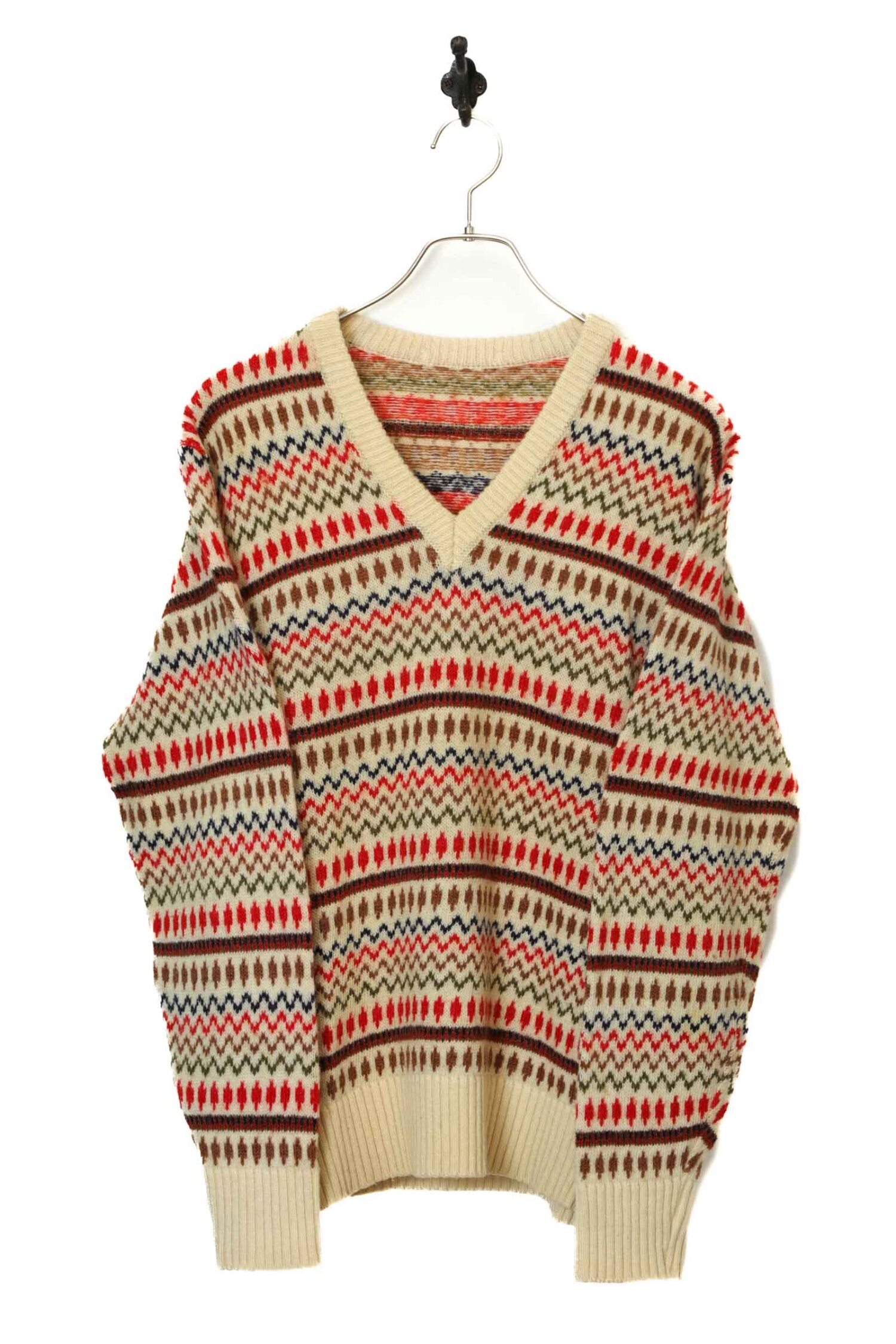 VINTAGE V-NECK KNITED SWEATER/M