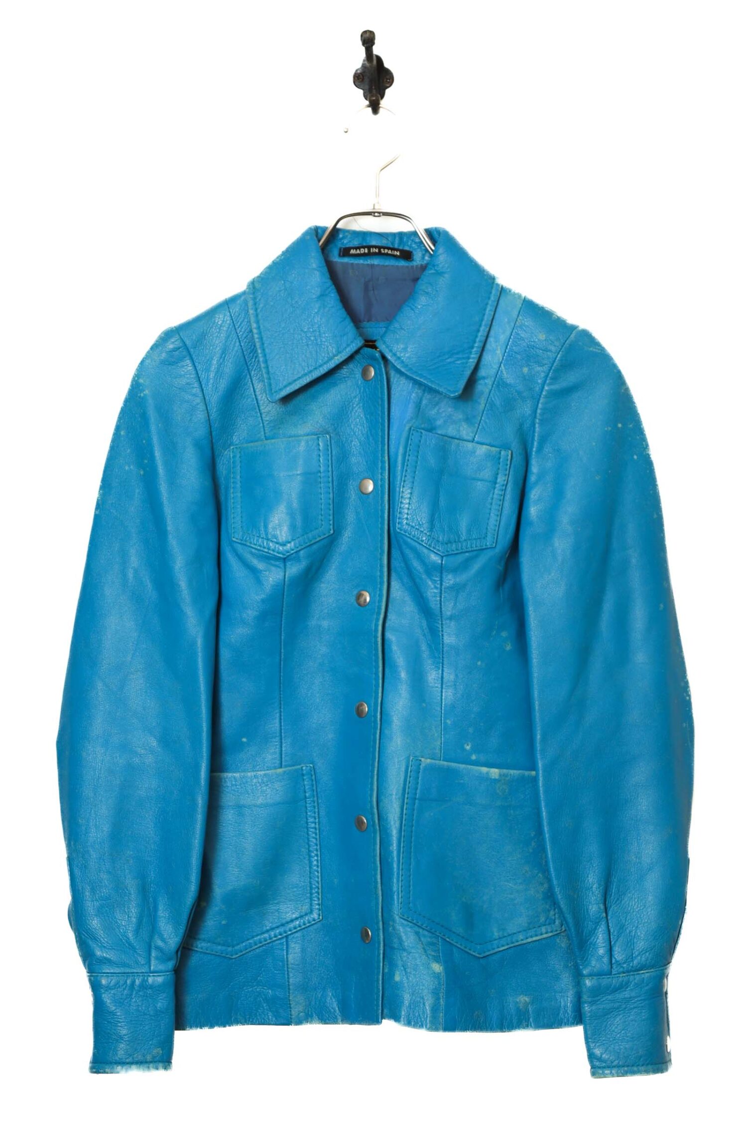 USED LEATHER JACKET/MADE IN SPAIN/S