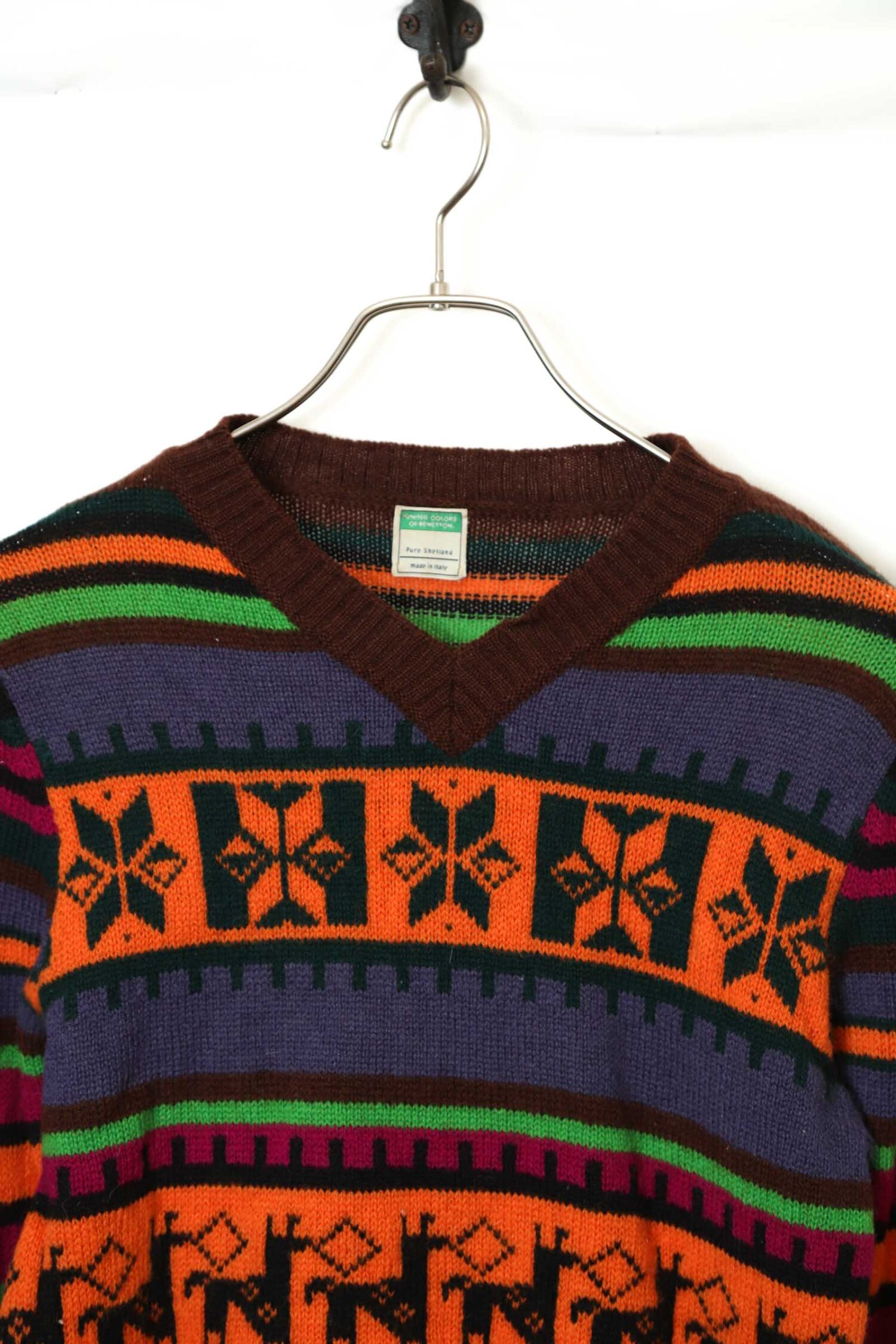 Alternative view of VINTAGE V-NECK KNITED SWEATER/MADE IN ITALY/S