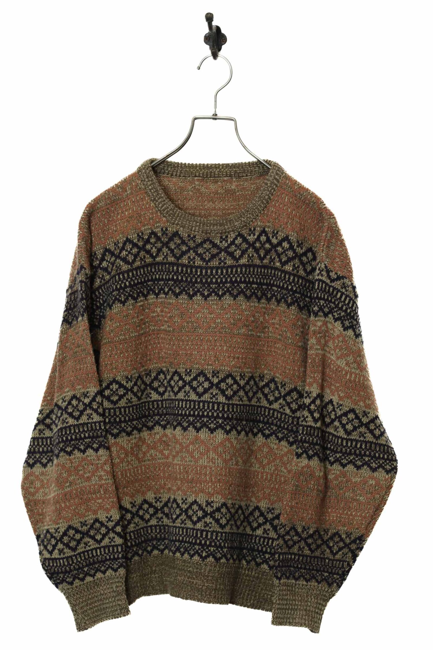 VINTAGE PATTERN KNITED SWEATER/L