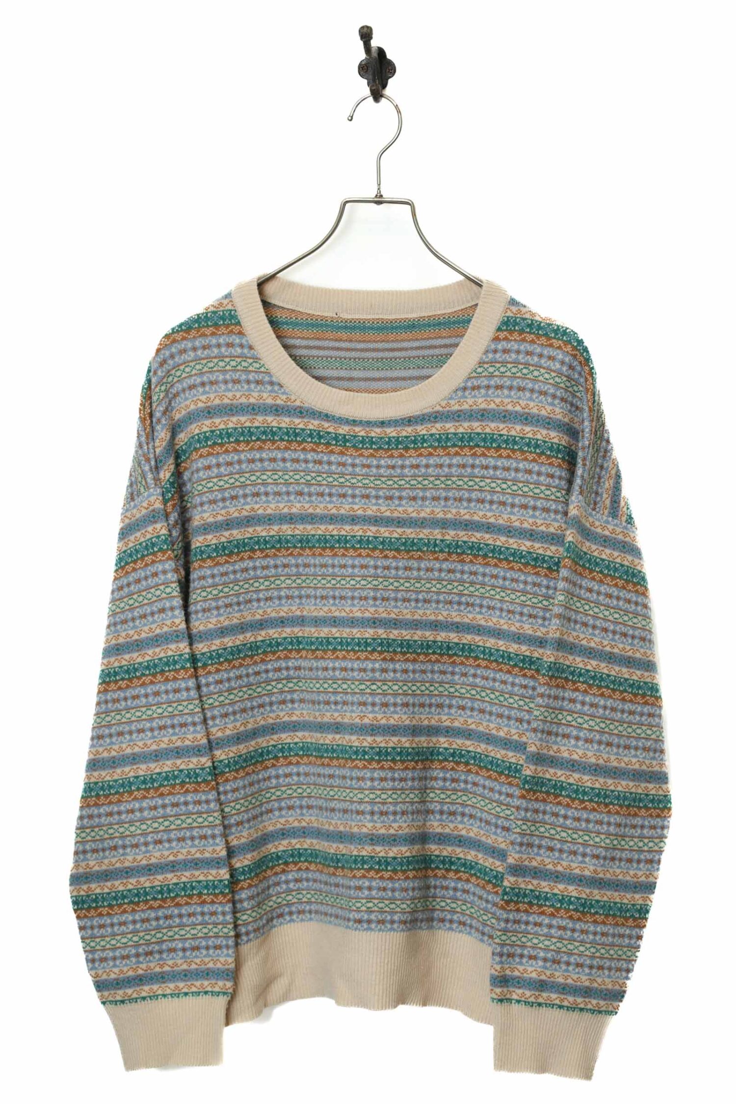 VINATGE PATTERN KNITED SWEATER/L