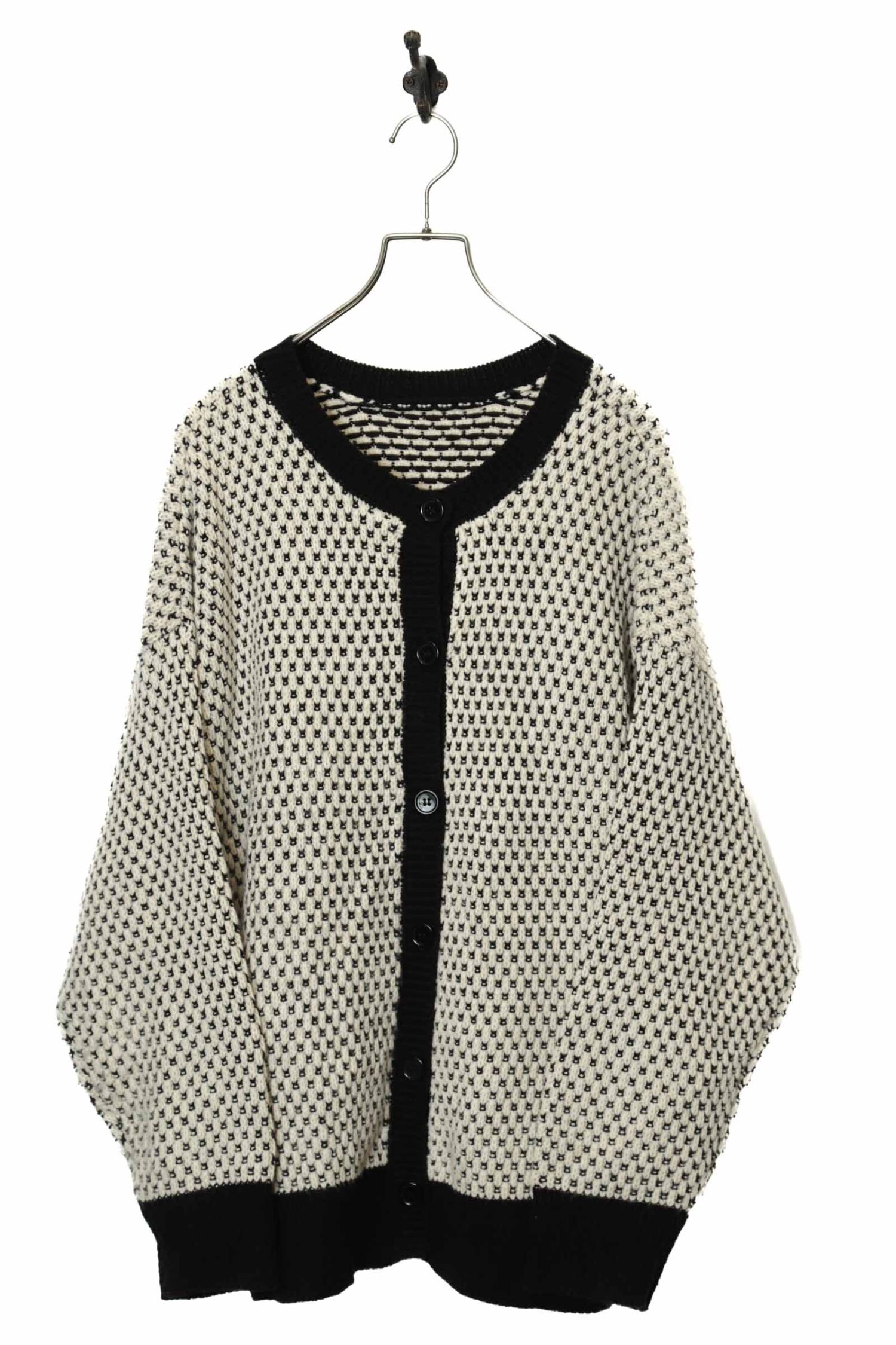 VINTAGE PATTERN KNITED CARDIGAN/XL