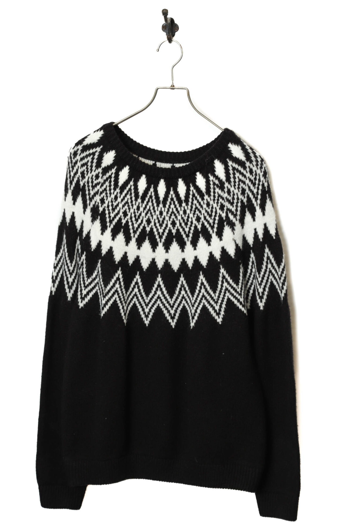VINTAGE PATTERN KNITED SWEATER/L