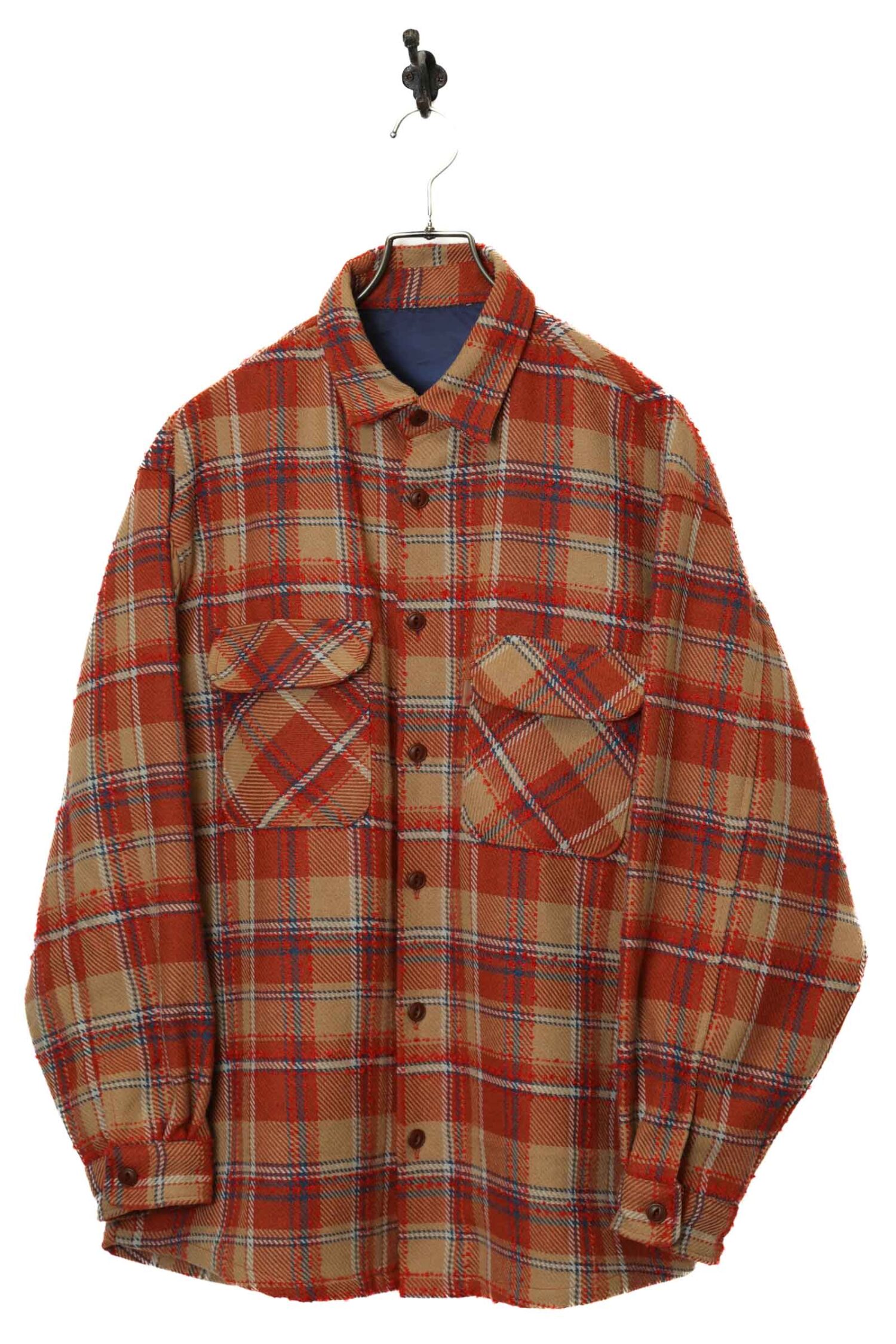 VINTAGE CHECK PATTERN SHIRT/XL
