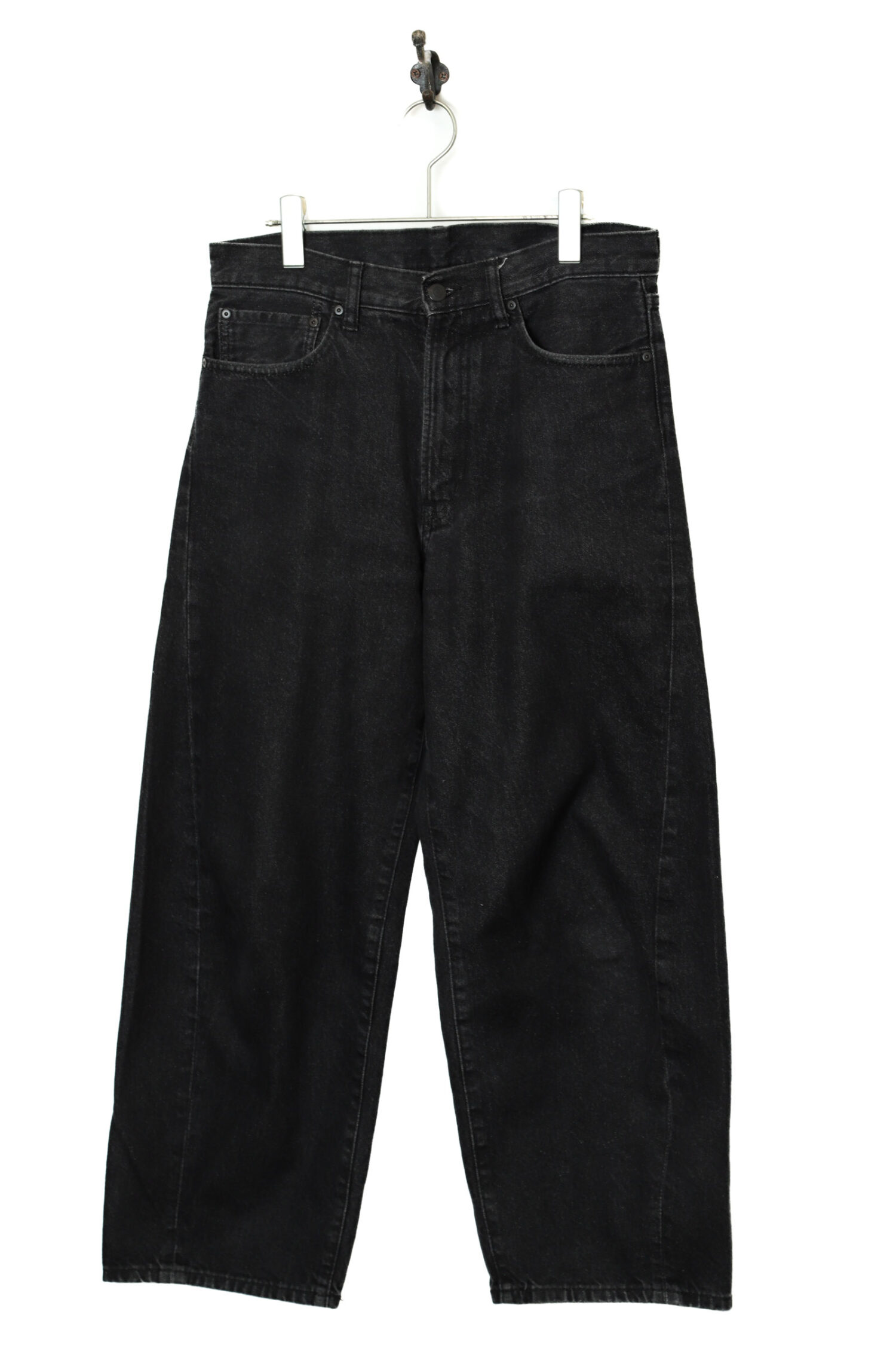 VINTAGE WIDE BLACK DENIM PANTS/W82