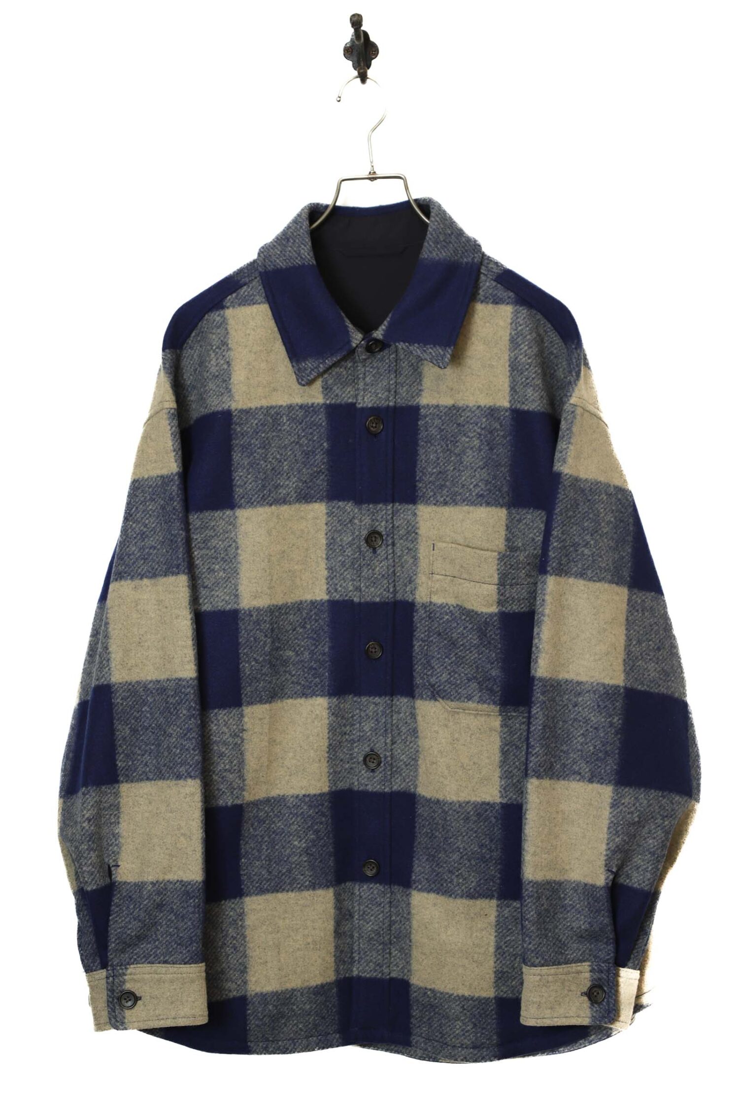VINTAGE WOOLY CHECK PATTERN CPO JACKET/XL
