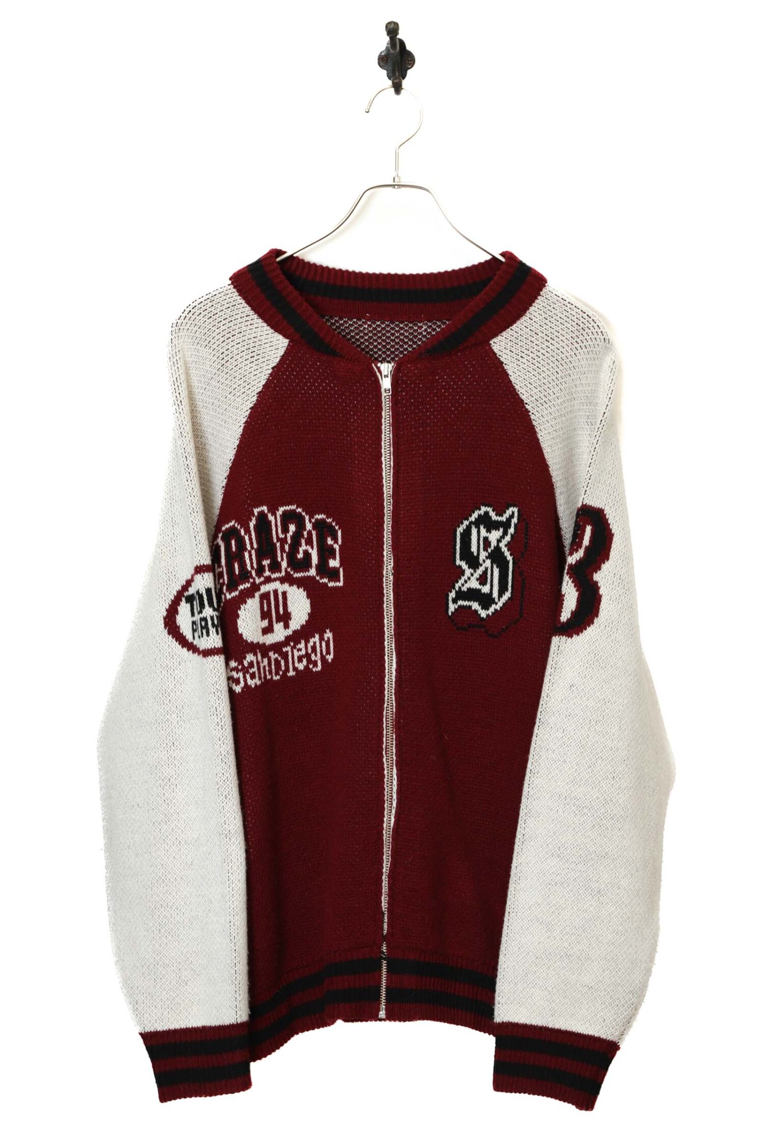 VINTAGE ZIP-UP KNITTED SWEATER/XL