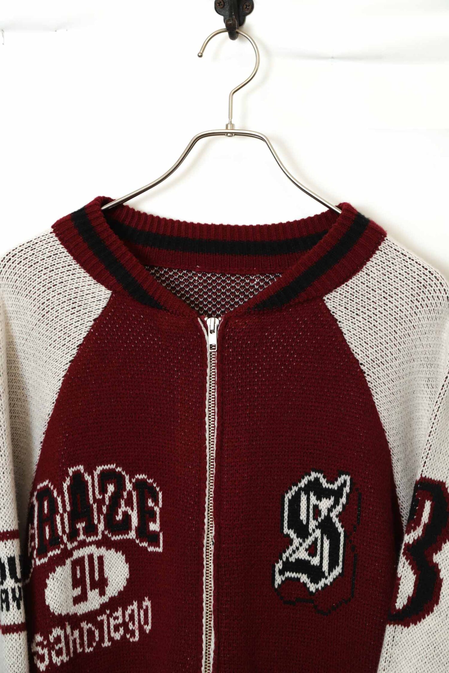 Alternative view of VINTAGE ZIP-UP KNITTED SWEATER/XL
