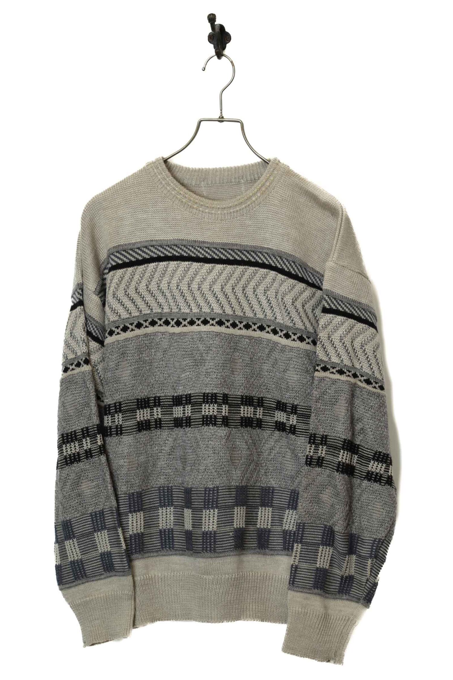 VINTAGE PATTERN KNITTED SWEATER/L