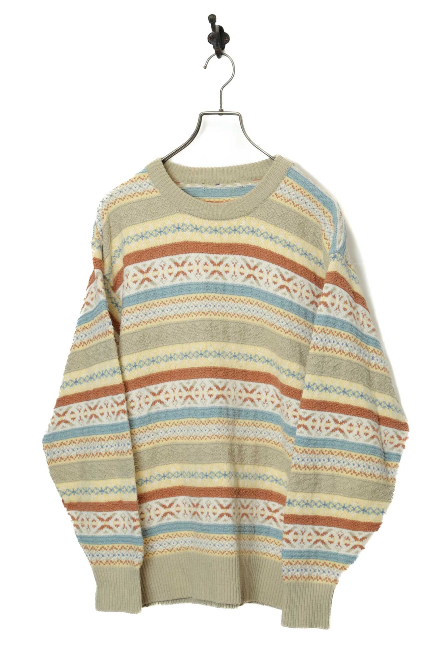 VINTAGE PATTERN KNITED SWEATER/L