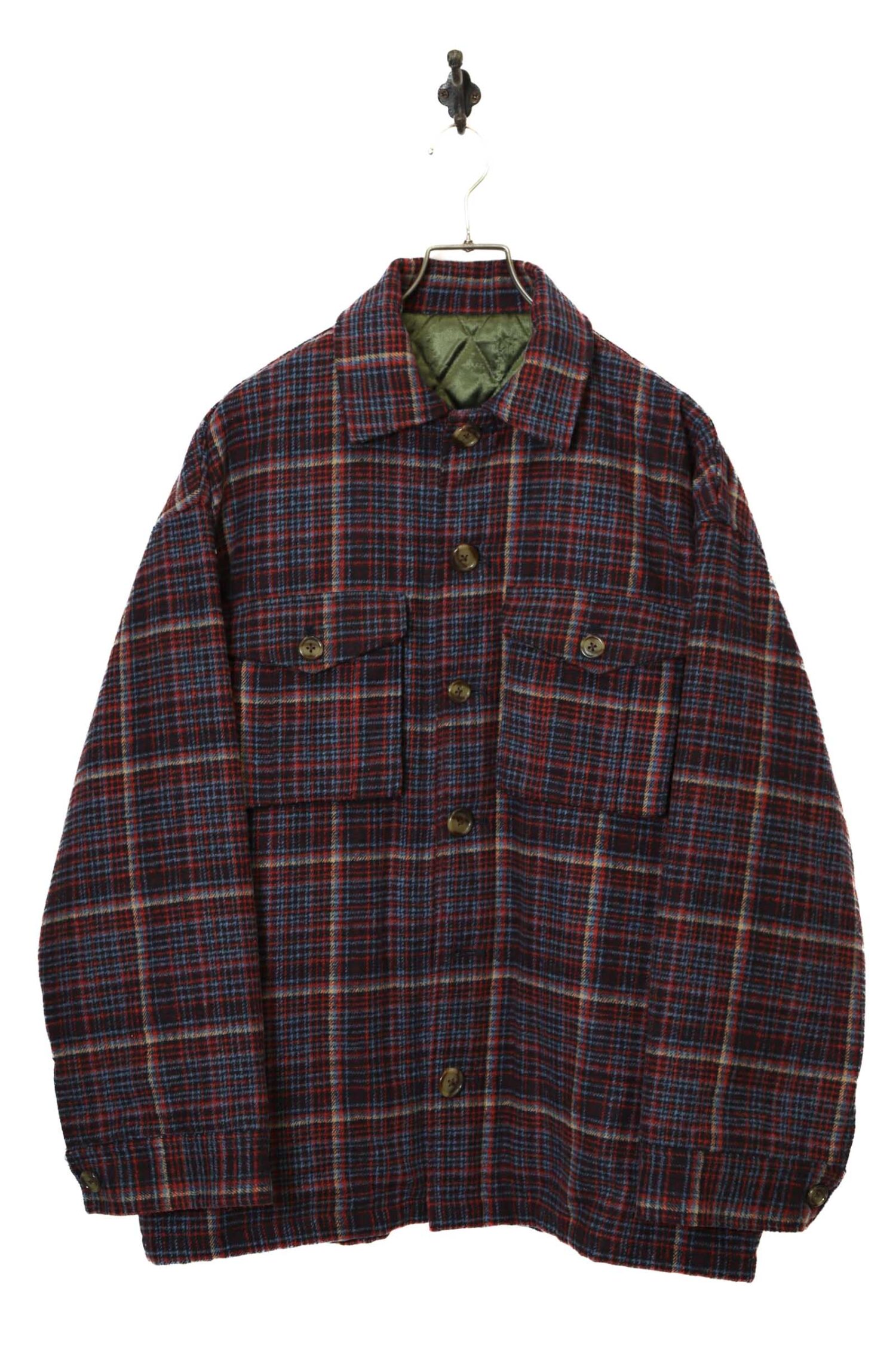 VINTAGE WOOLY CHECK PATTERN CPO JACKET/XL