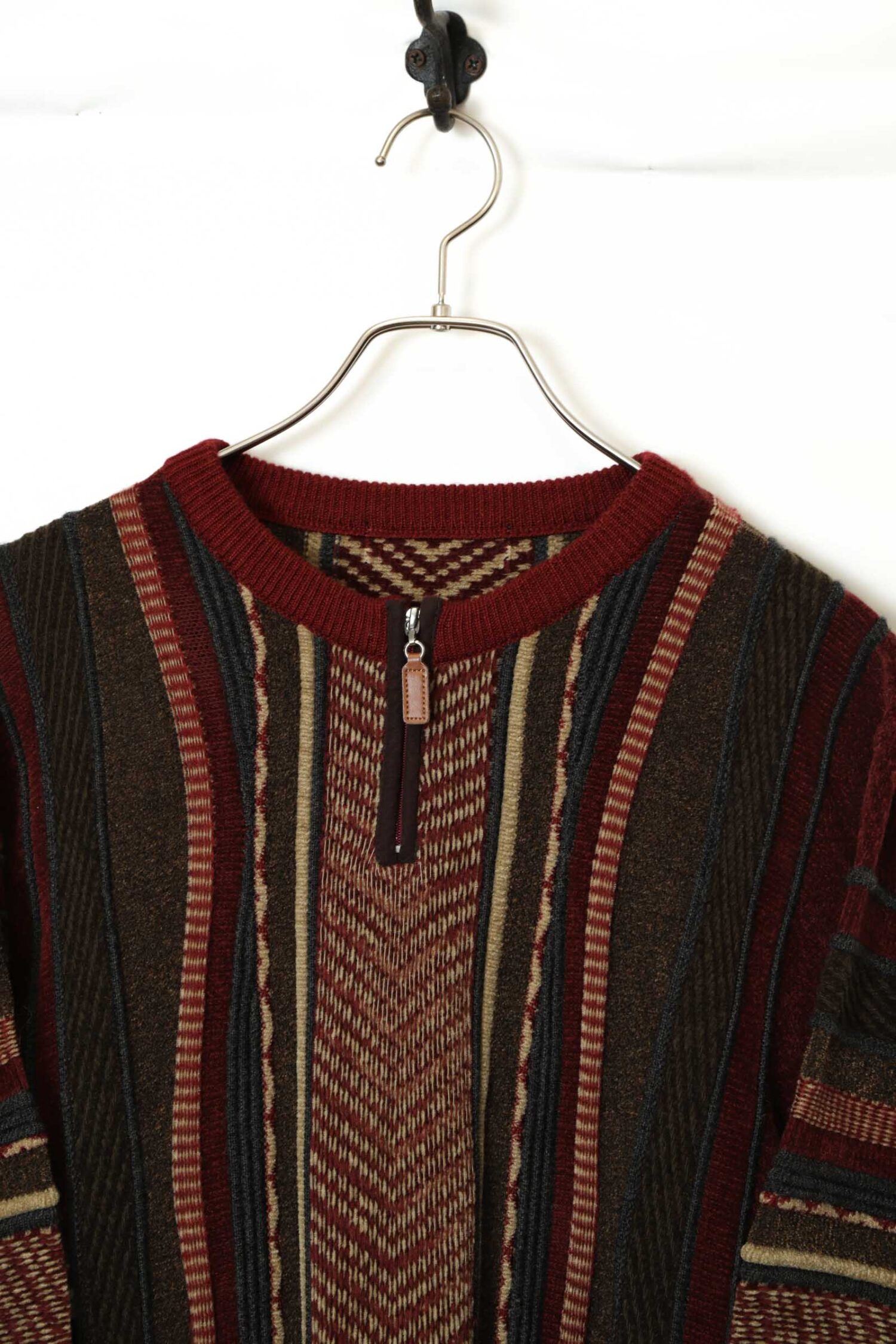 Alternative view of VINTAGE HALF ZIP KNITTED SWEATER/M