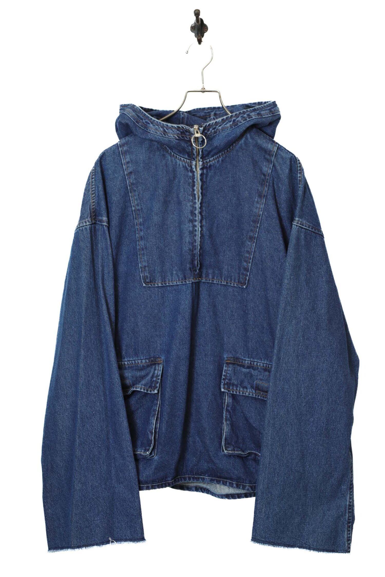 VINTAGE HALF ZIP DENIM JACKET/XL