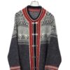 VINTAGE PATTERN KNITED CARDIGAN/XL