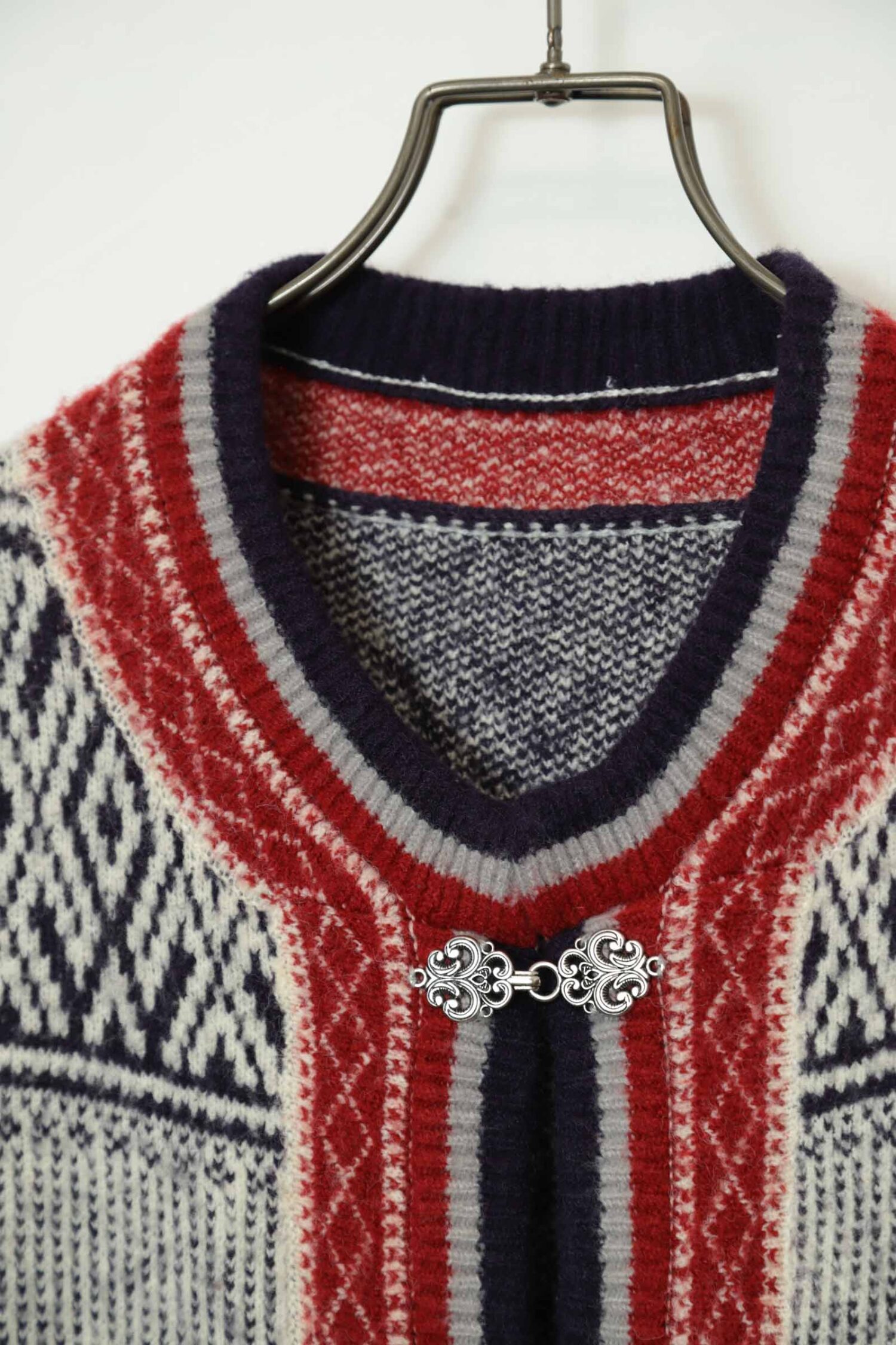 Alternative view of VINTAGE PATTERN KNITED CARDIGAN/XL