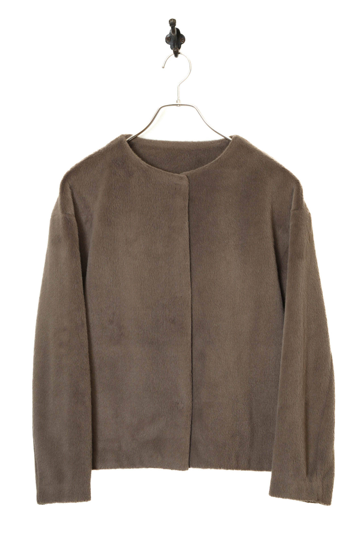 VINTAGE COLLARLESS BOA JACKET/M