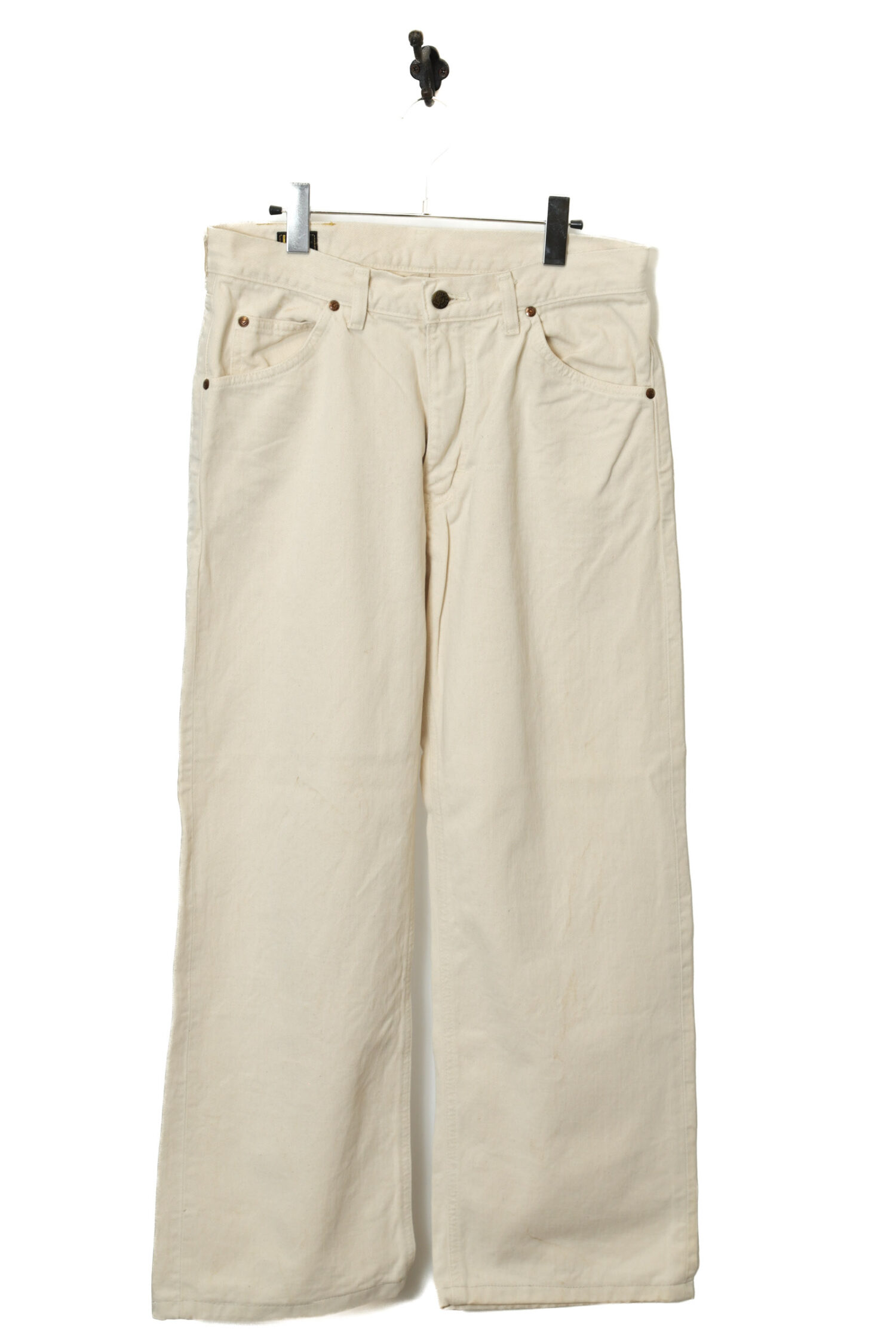 USED LEE WIDE WHITE DENIM PANTS/W80