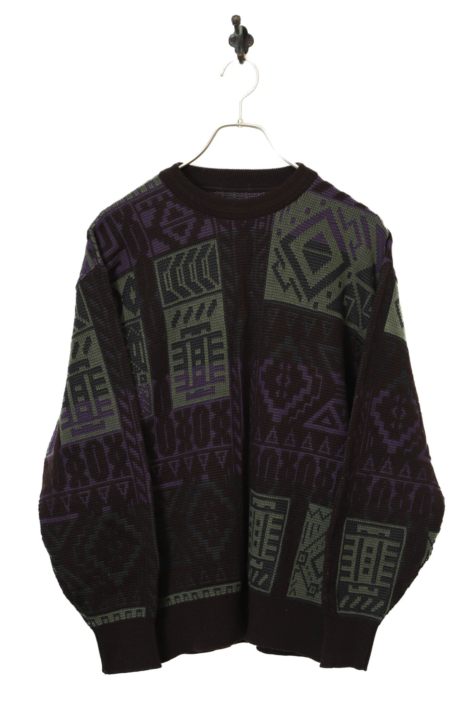 VINTAGE PATTERN KNITED SWEATER/L