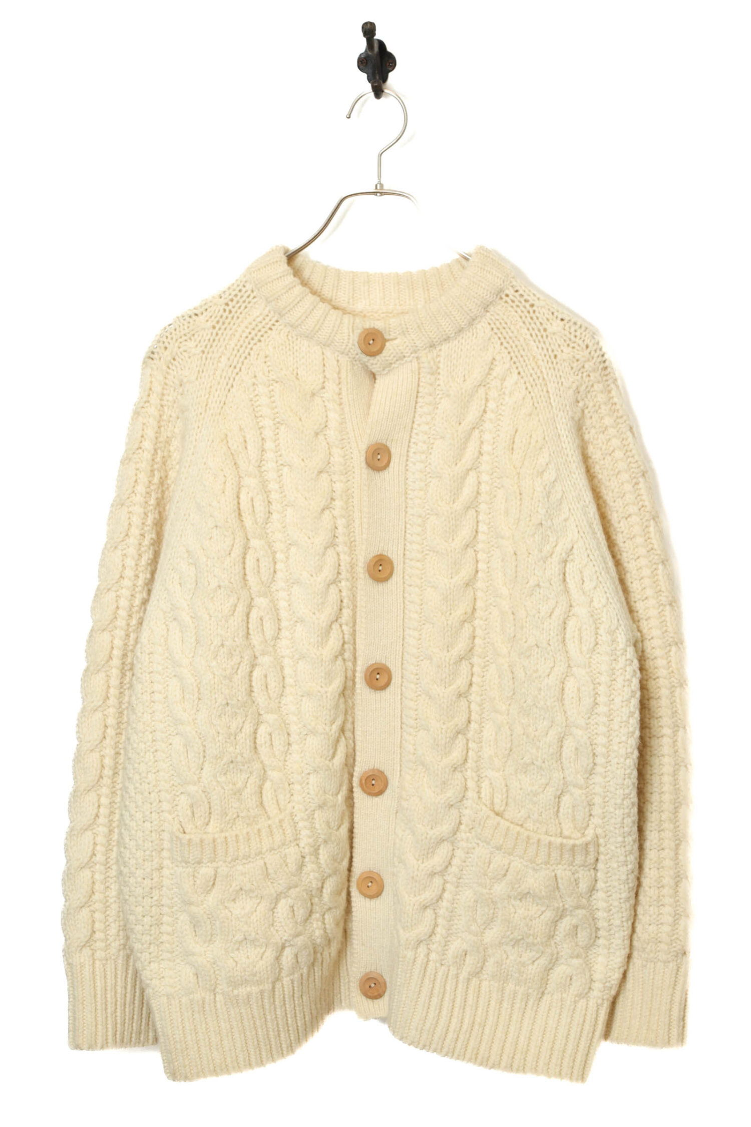 VINTAGE CABLE KNITED CARDIGAN/L