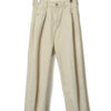 VINTAGE PLEATED WHITE DENIM PANTS/W66